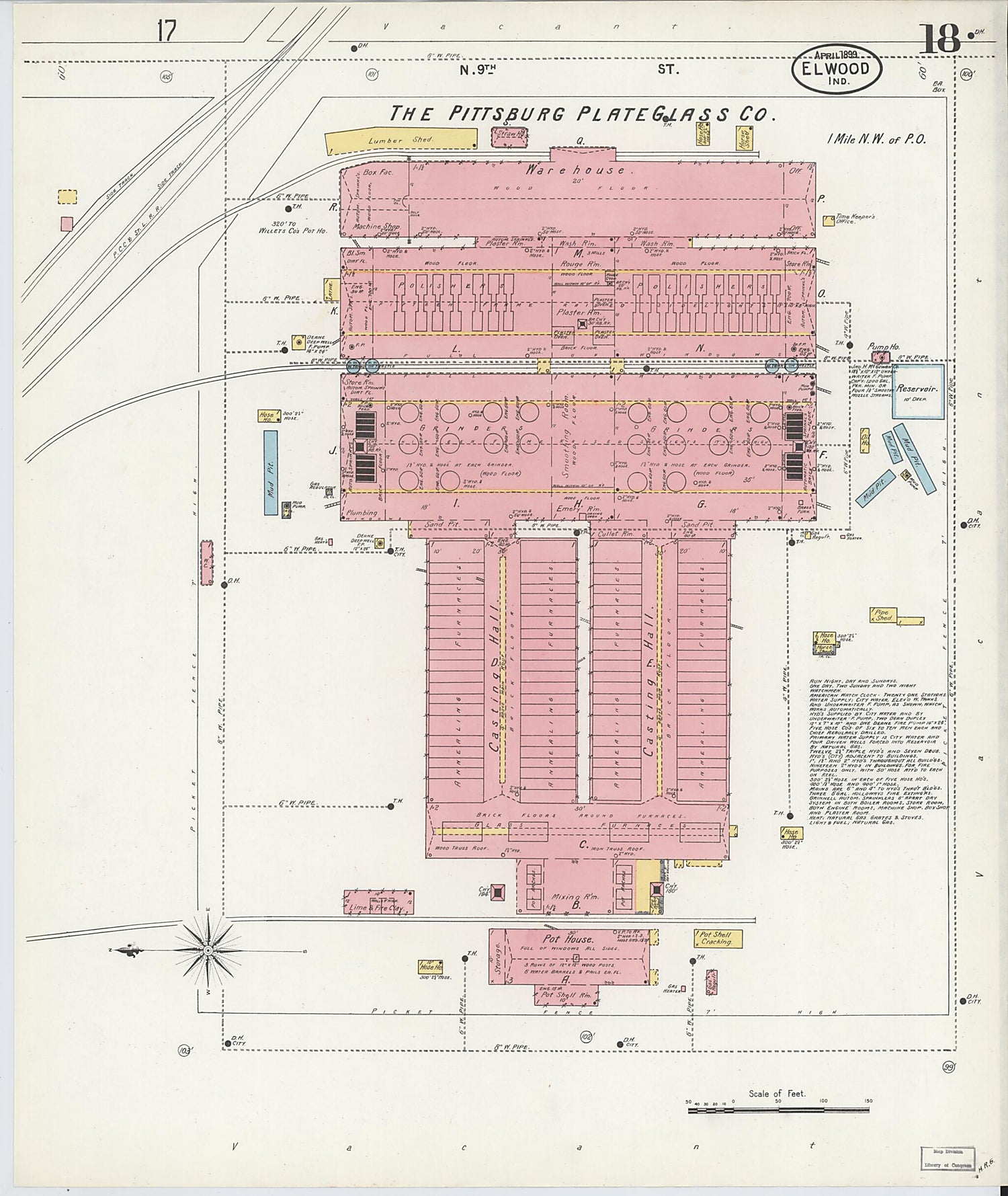 This old map of Elwood, Madison County, Indiana was created by Sanborn Map Company in 1899