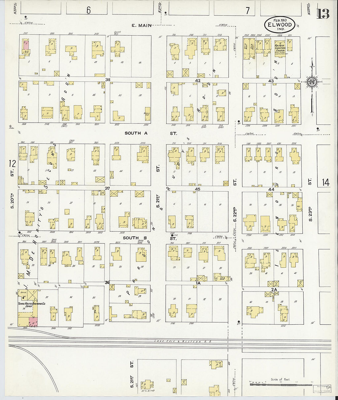 This old map of Elwood, Madison County, Indiana was created by Sanborn Map Company in 1910