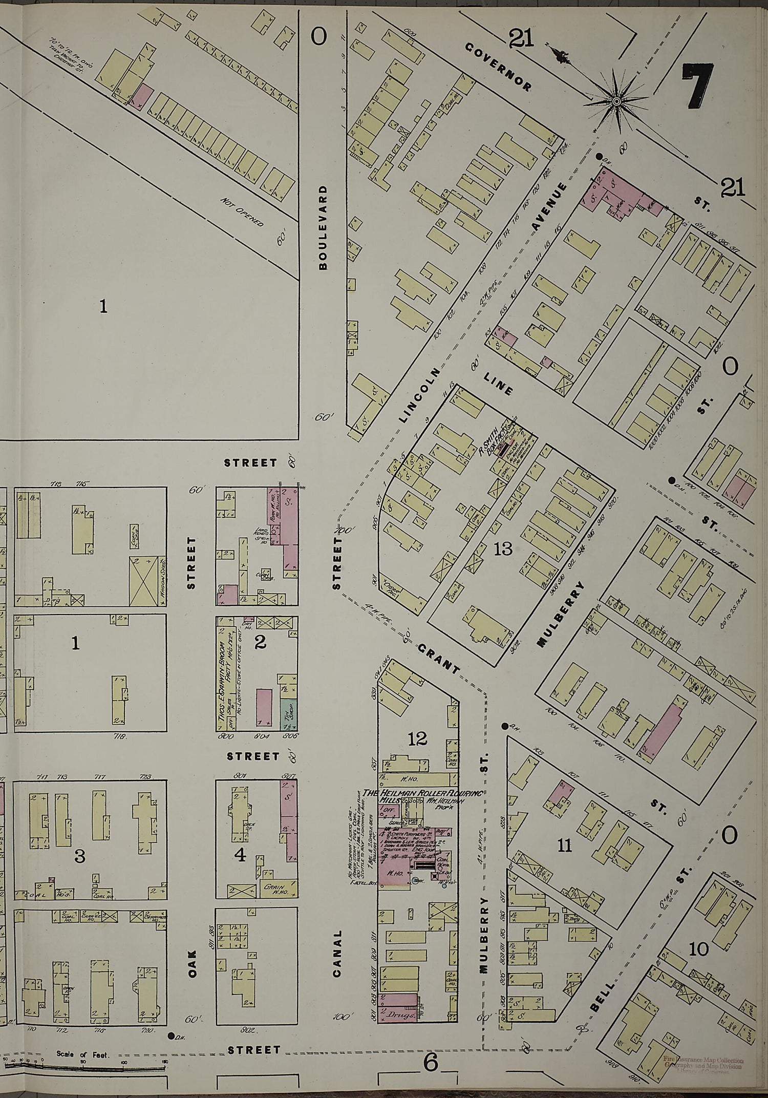 This old map of Evansville, Vanderburgh County, Indiana was created by Sanborn Map Company in 1884