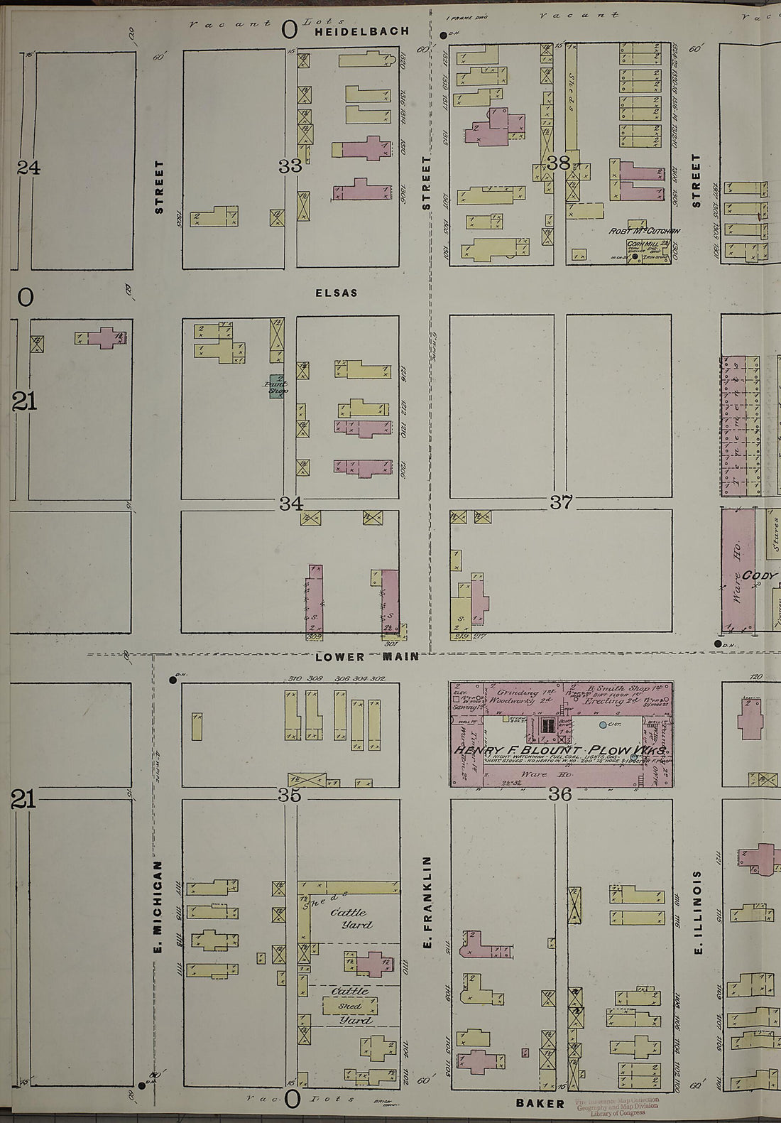 This old map of Evansville, Vanderburgh County, Indiana was created by Sanborn Map Company in 1884