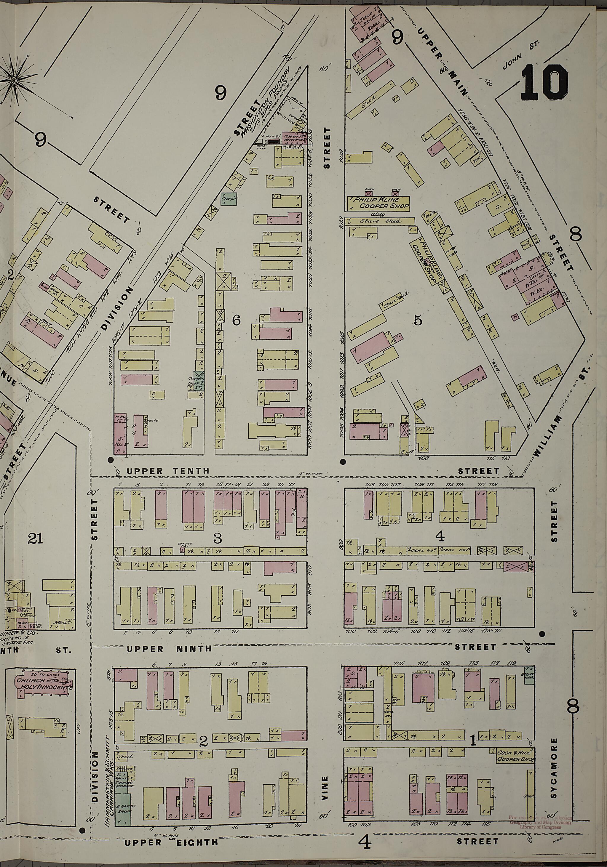 This old map of Evansville, Vanderburgh County, Indiana was created by Sanborn Map Company in 1884