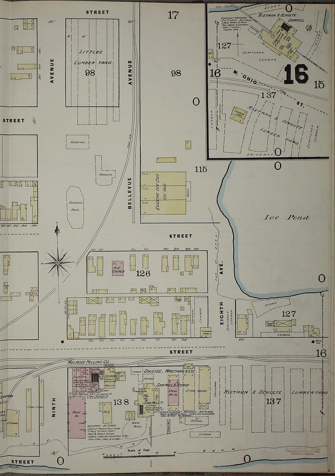 This old map of Evansville, Vanderburgh County, Indiana was created by Sanborn Map Company in 1884