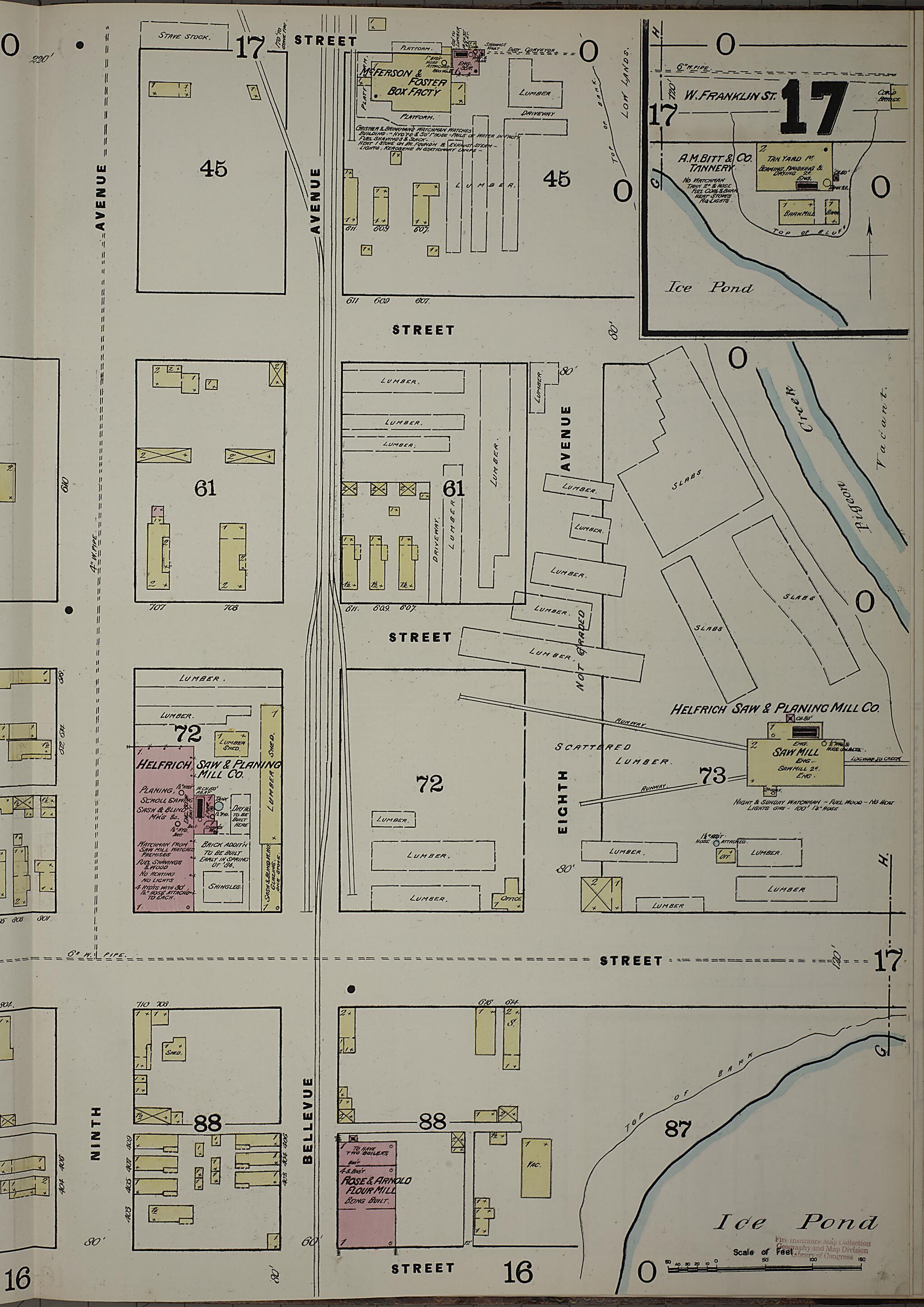 This old map of Evansville, Vanderburgh County, Indiana was created by Sanborn Map Company in 1884