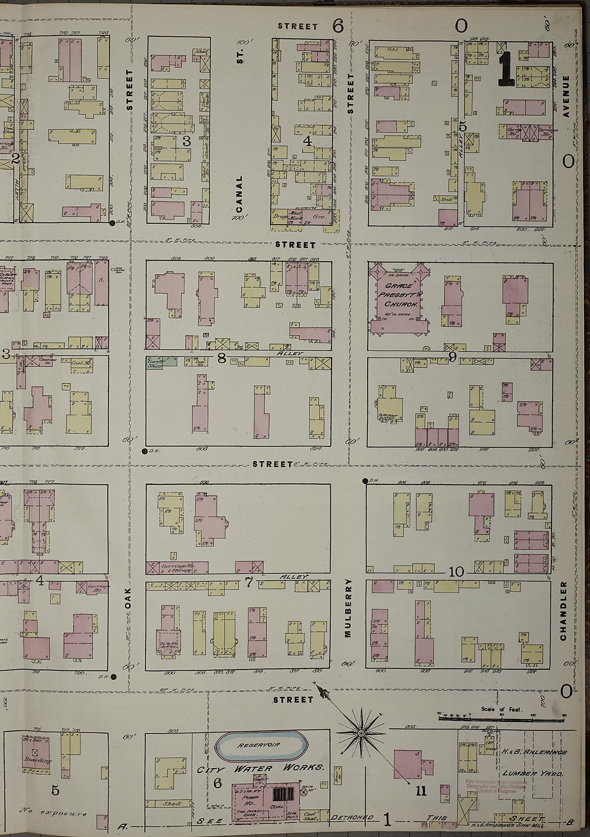 This old map of Evansville, Vanderburgh County, Indiana was created by Sanborn Map Company in 1884