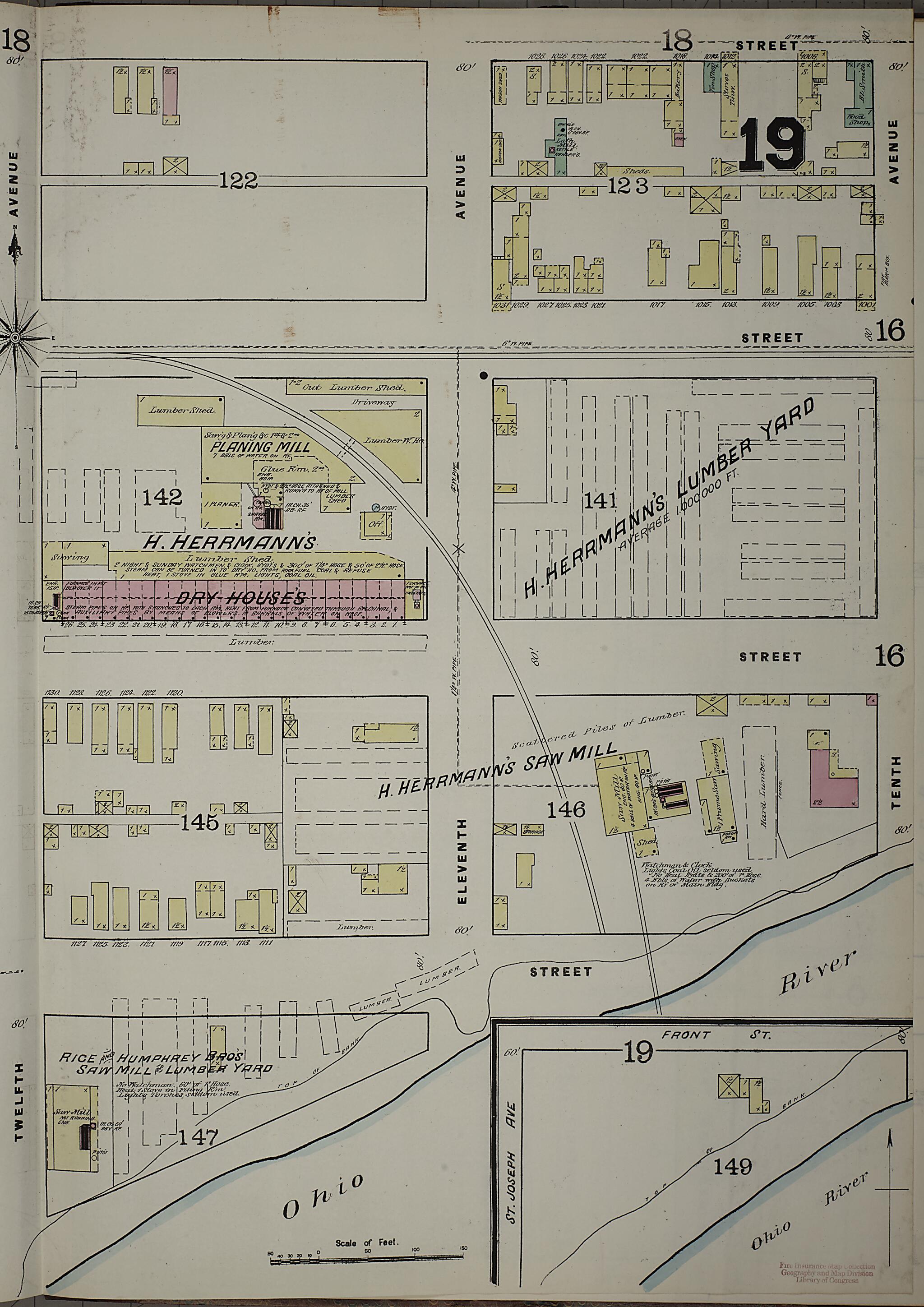 This old map of Evansville, Vanderburgh County, Indiana was created by Sanborn Map Company in 1884