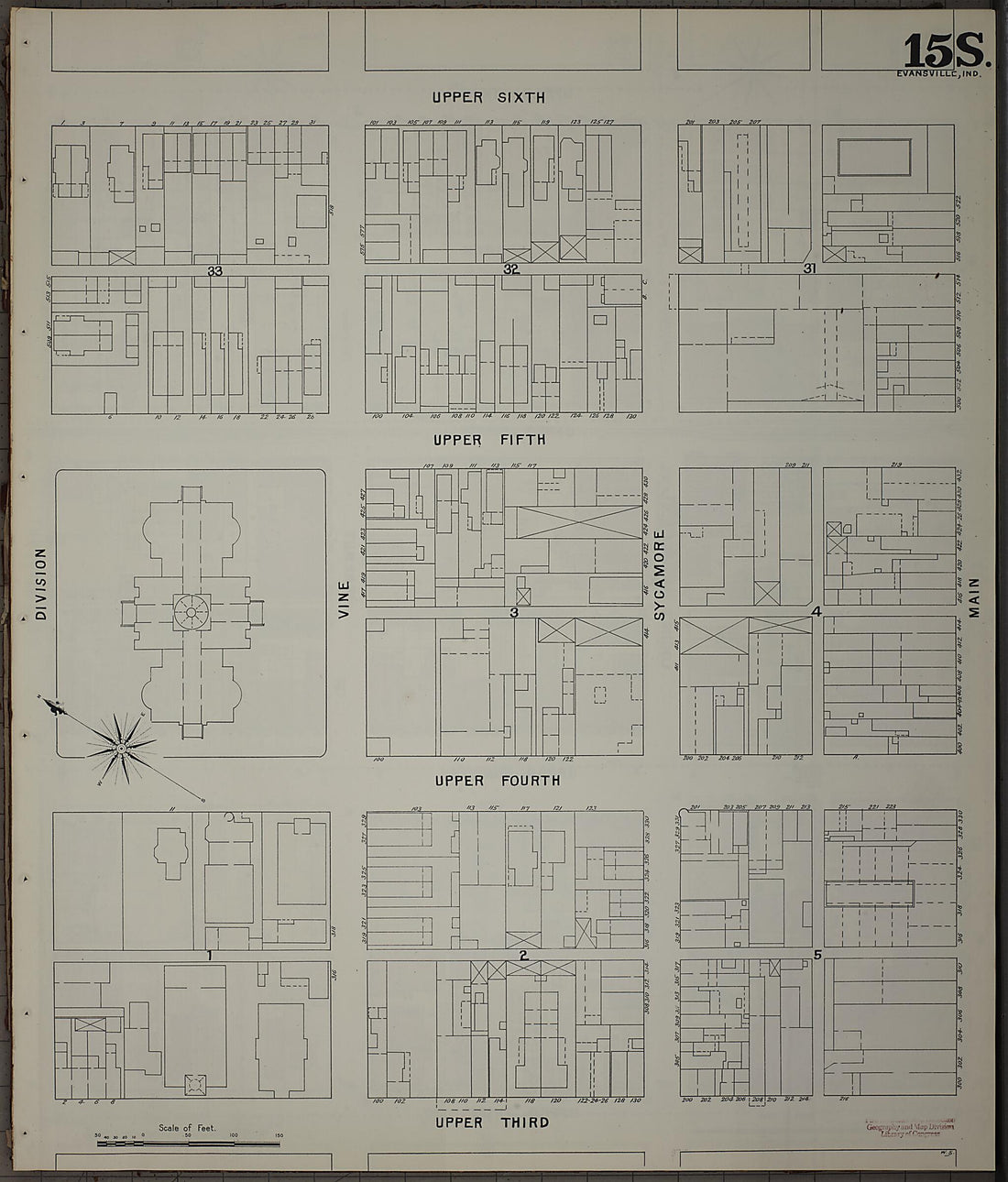 This old map of Evansville, Vanderburgh County, Indiana was created by Sanborn Map Company in 1895