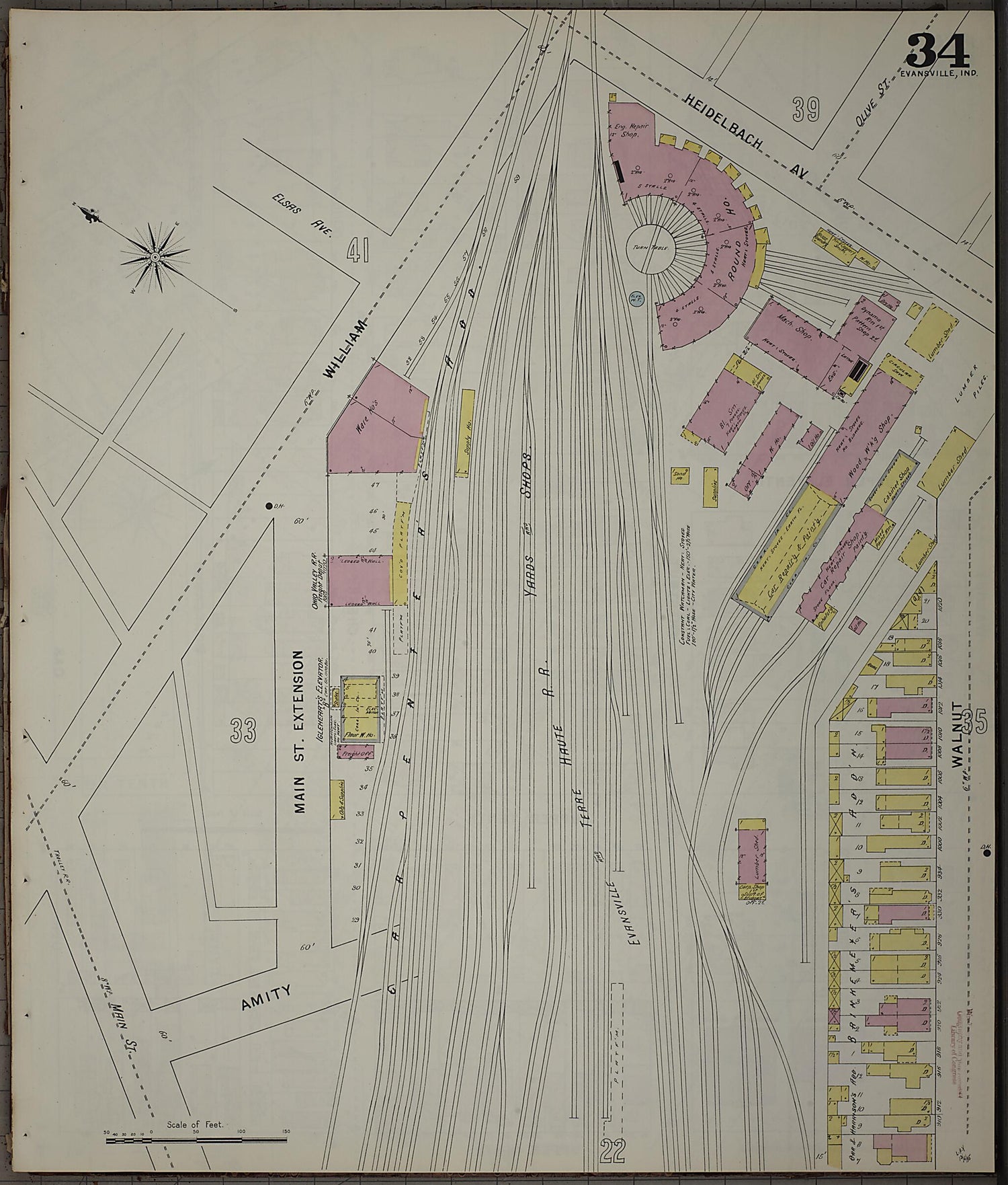 This old map of Evansville, Vanderburgh County, Indiana was created by Sanborn Map Company in 1895