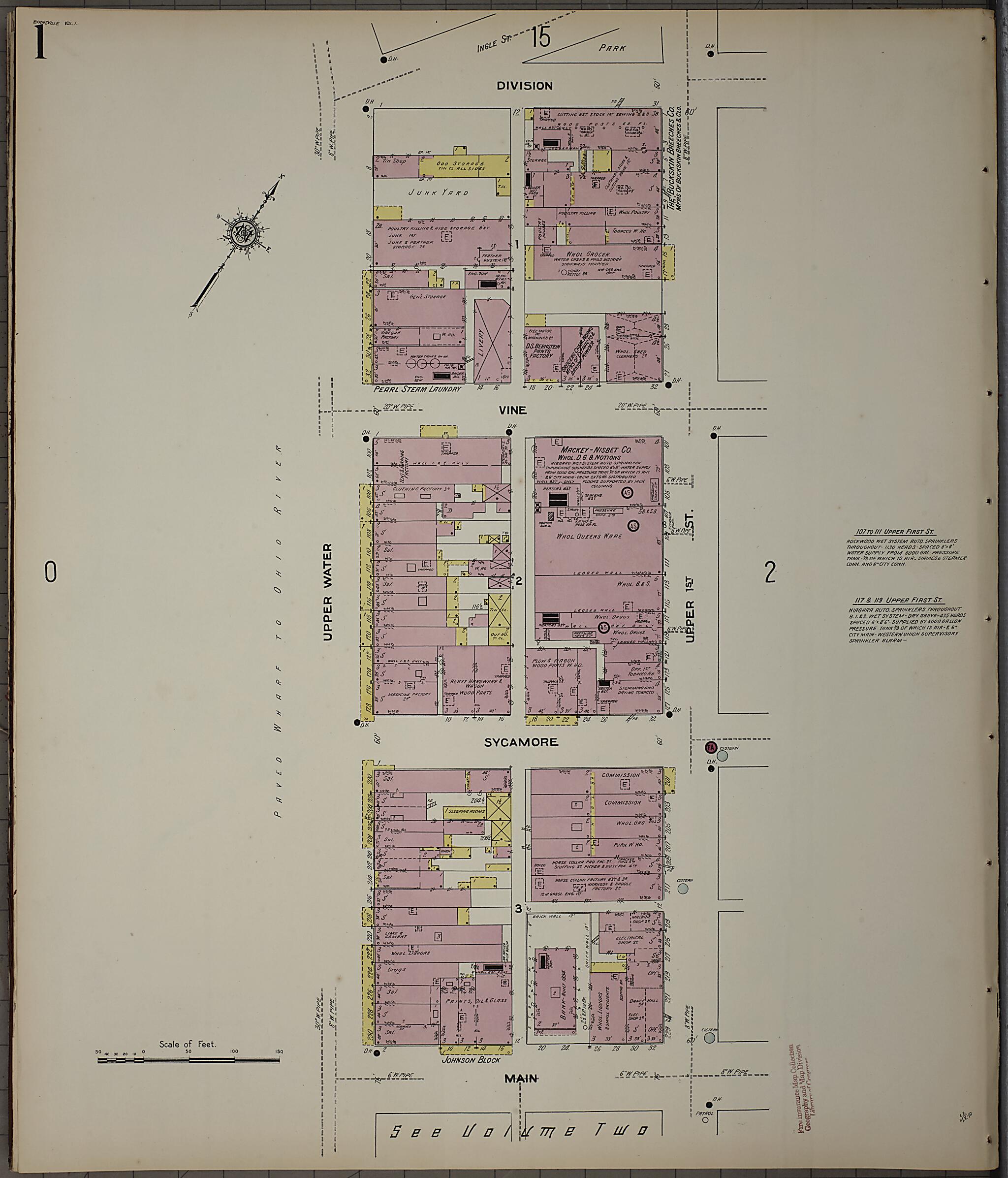 This old map of Evansville, Vanderburgh County, Indiana was created by Sanborn Map Company in 1910