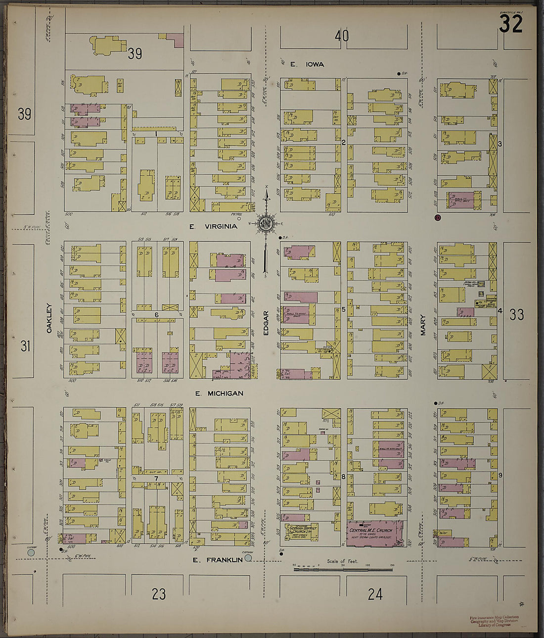 This old map of Evansville, Vanderburgh County, Indiana was created by Sanborn Map Company in 1910