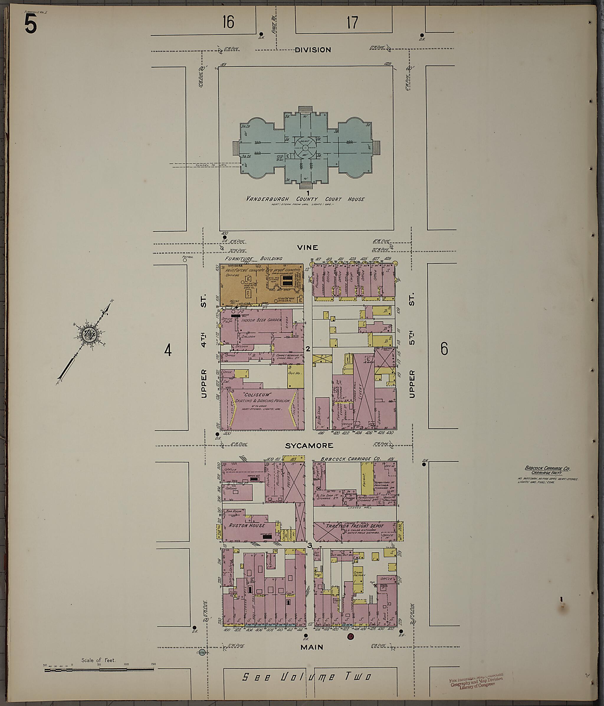 This old map of Evansville, Vanderburgh County, Indiana was created by Sanborn Map Company in 1910