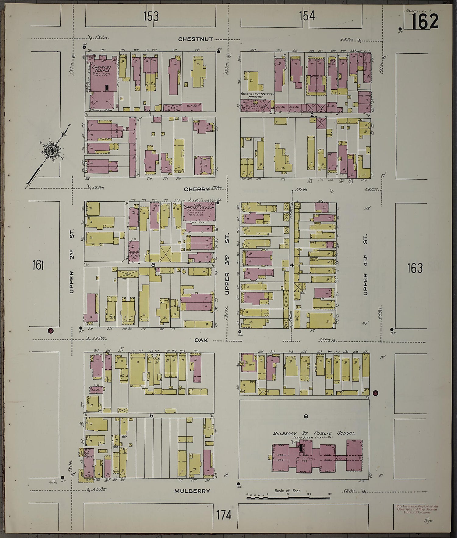 This old map of Evansville, Vanderburgh County, Indiana was created by Sanborn Map Company in 1910