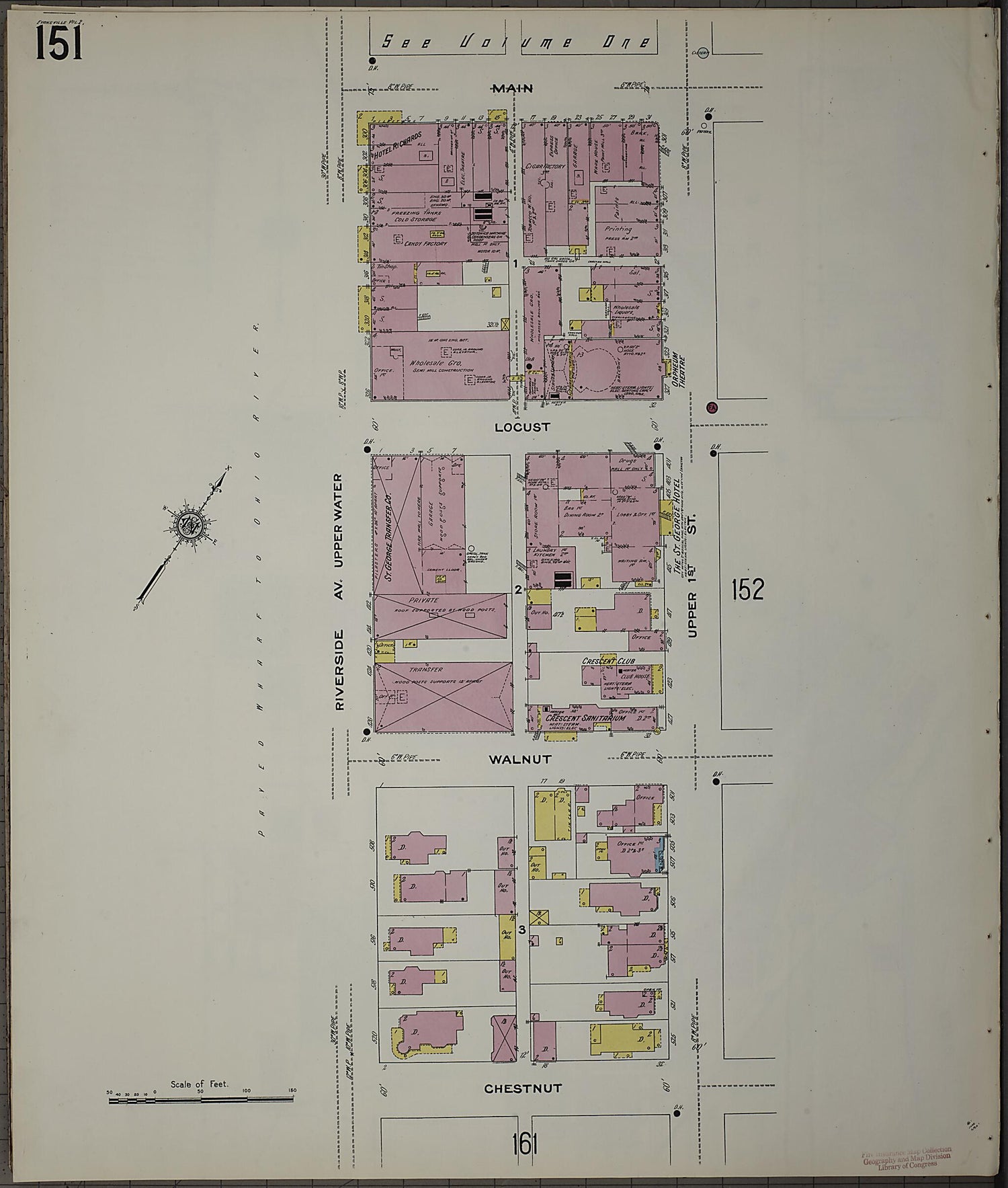 This old map of Evansville, Vanderburgh County, Indiana was created by Sanborn Map Company in 1910