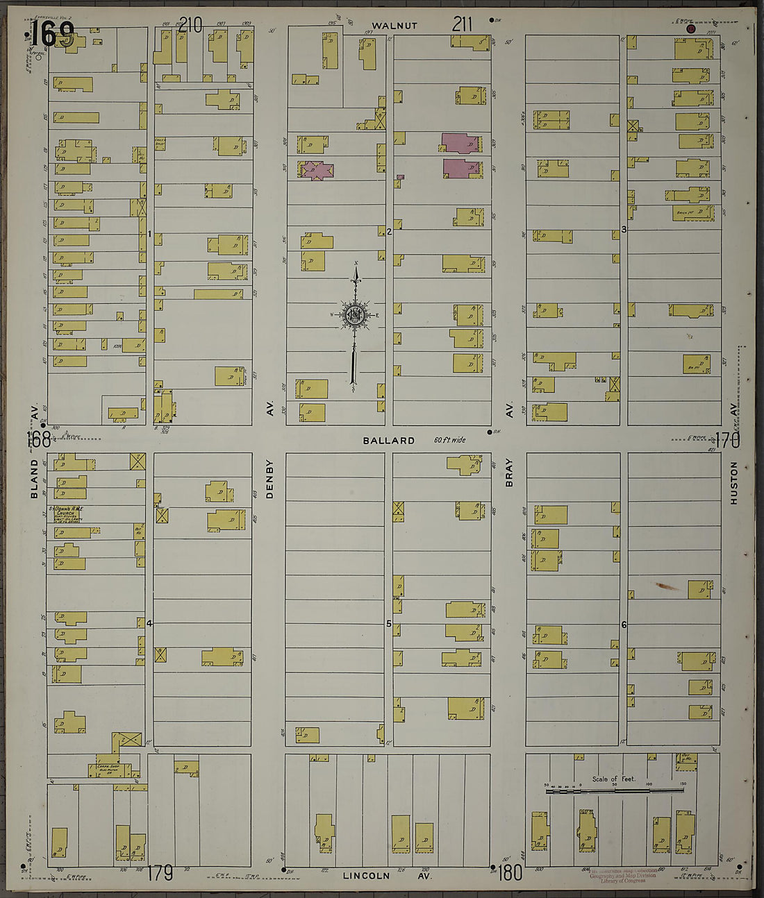 This old map of Evansville, Vanderburgh County, Indiana was created by Sanborn Map Company in 1910