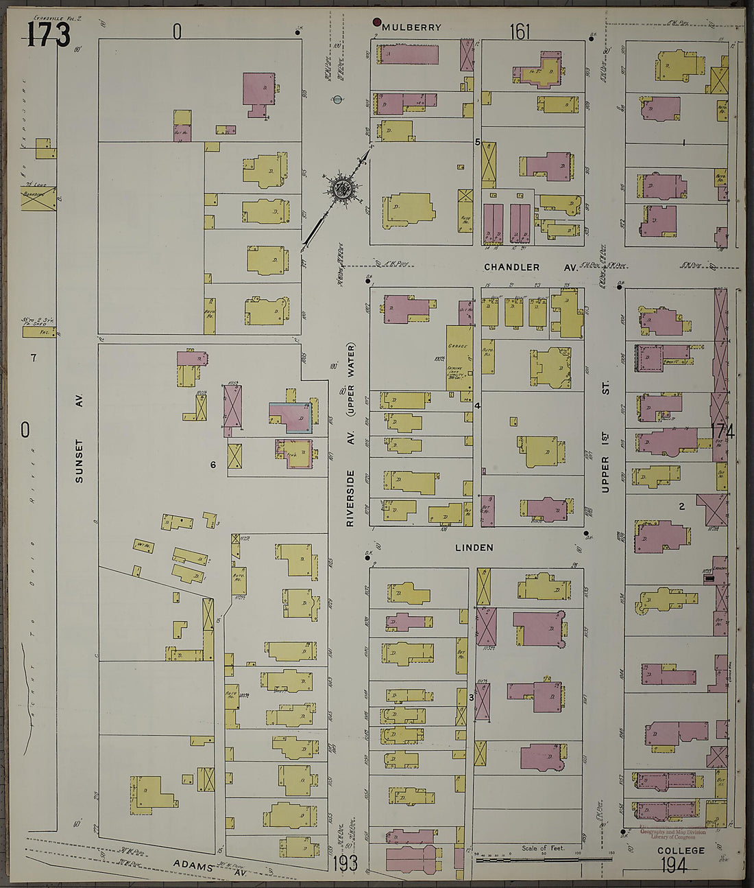 This old map of Evansville, Vanderburgh County, Indiana was created by Sanborn Map Company in 1910