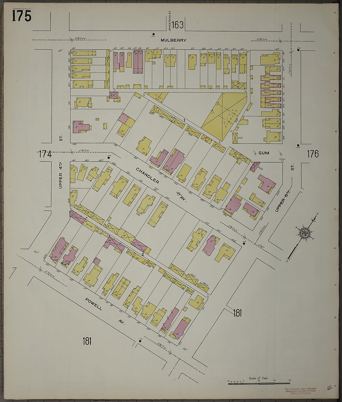 This old map of Evansville, Vanderburgh County, Indiana was created by Sanborn Map Company in 1910