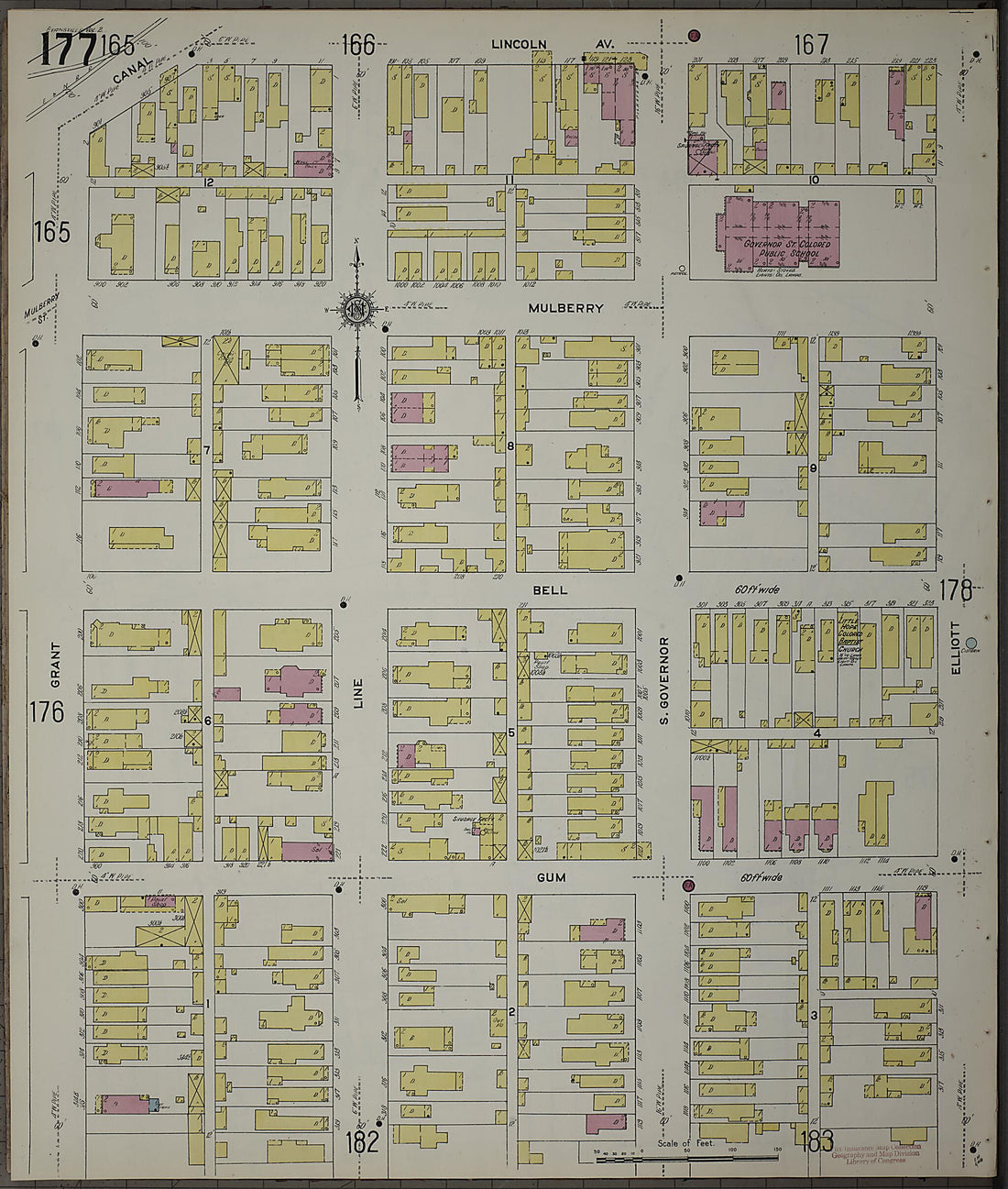 This old map of Evansville, Vanderburgh County, Indiana was created by Sanborn Map Company in 1910