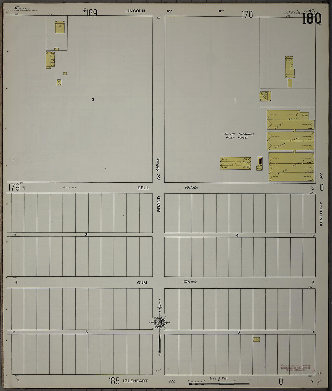 This old map of Evansville, Vanderburgh County, Indiana was created by Sanborn Map Company in 1910