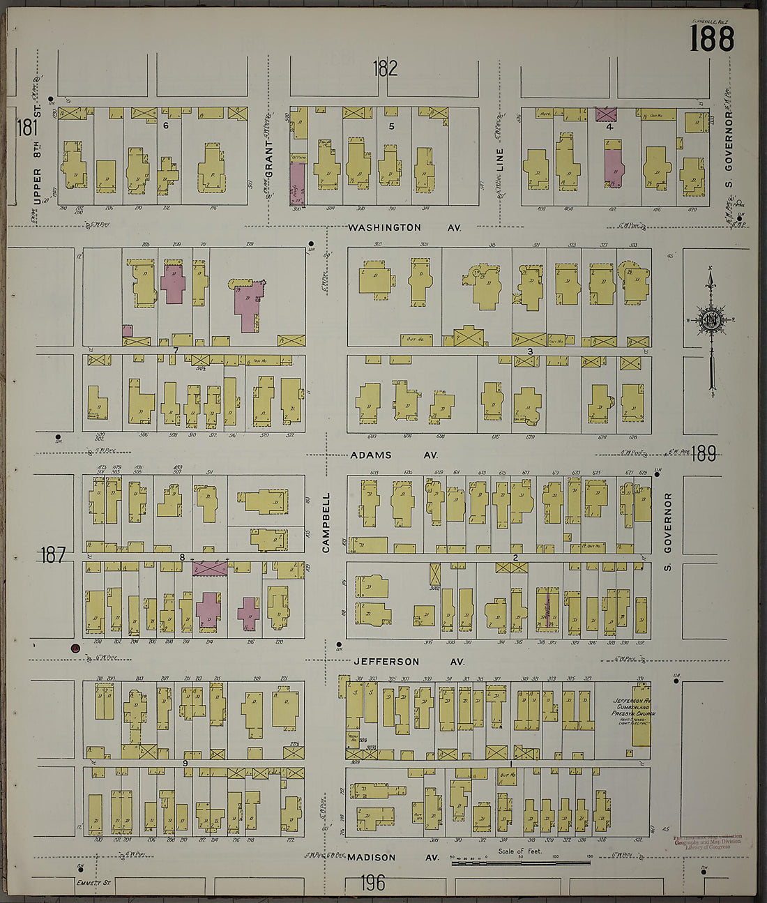 This old map of Evansville, Vanderburgh County, Indiana was created by Sanborn Map Company in 1910