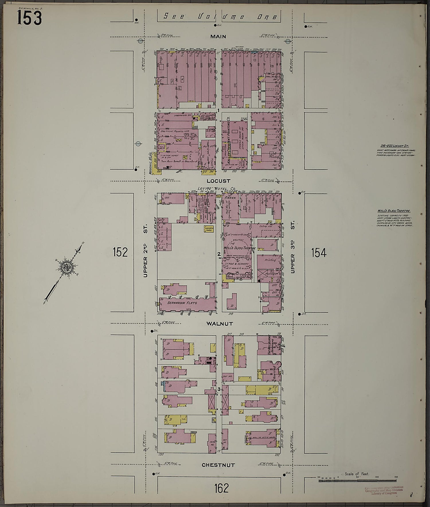 This old map of Evansville, Vanderburgh County, Indiana was created by Sanborn Map Company in 1910