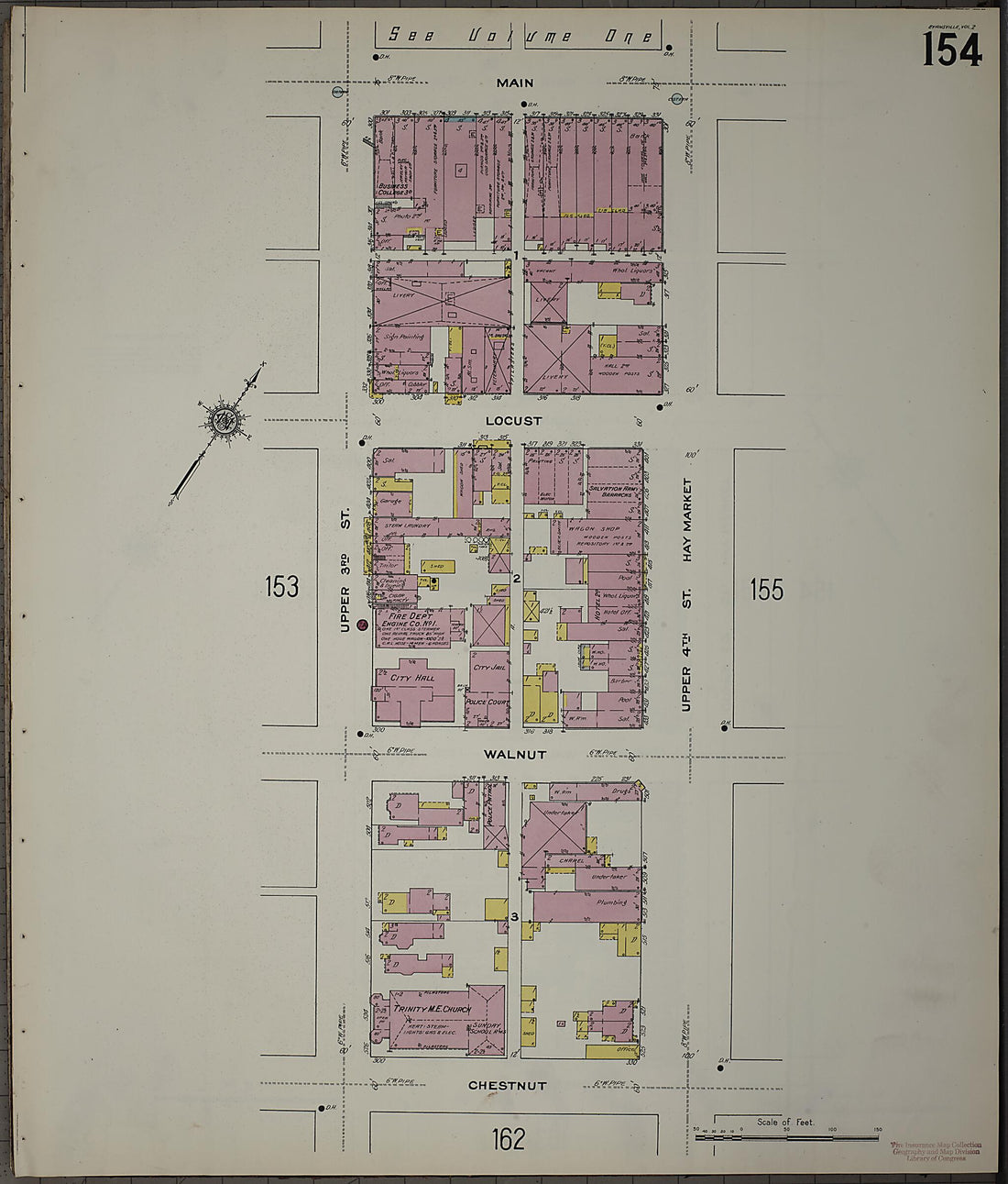 This old map of Evansville, Vanderburgh County, Indiana was created by Sanborn Map Company in 1910