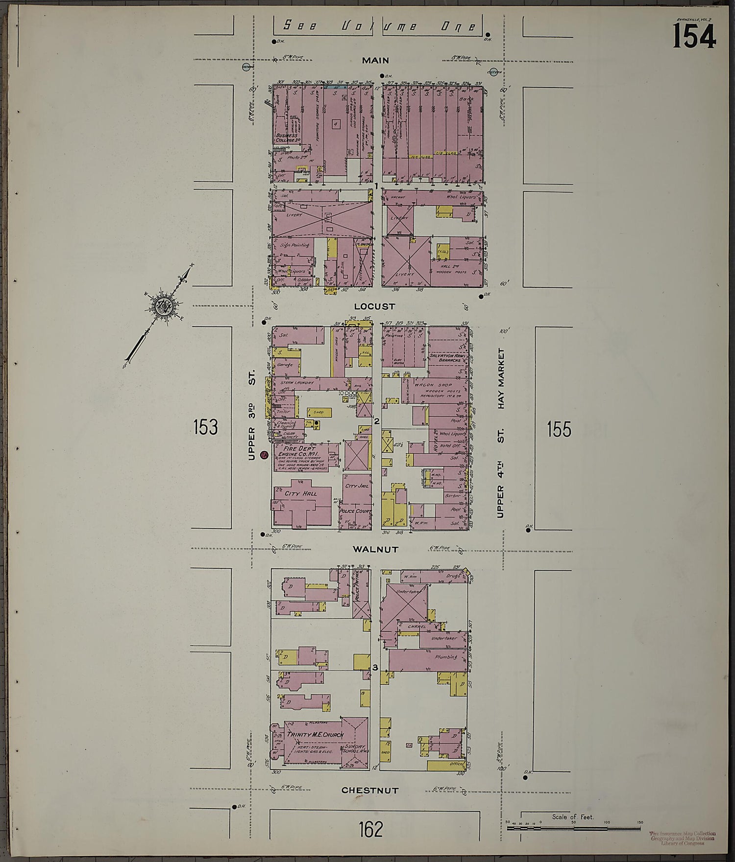 This old map of Evansville, Vanderburgh County, Indiana was created by Sanborn Map Company in 1910