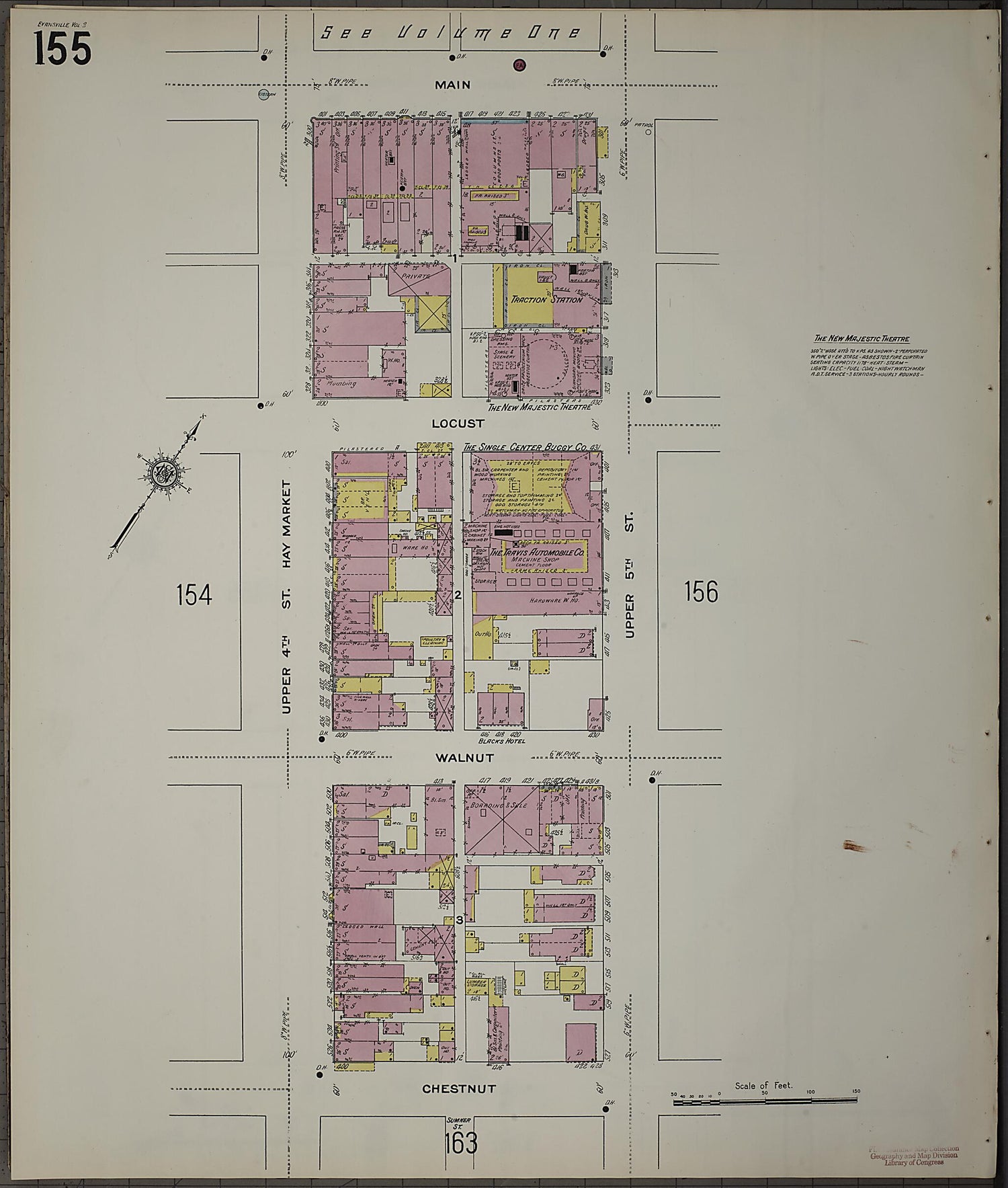 This old map of Evansville, Vanderburgh County, Indiana was created by Sanborn Map Company in 1910