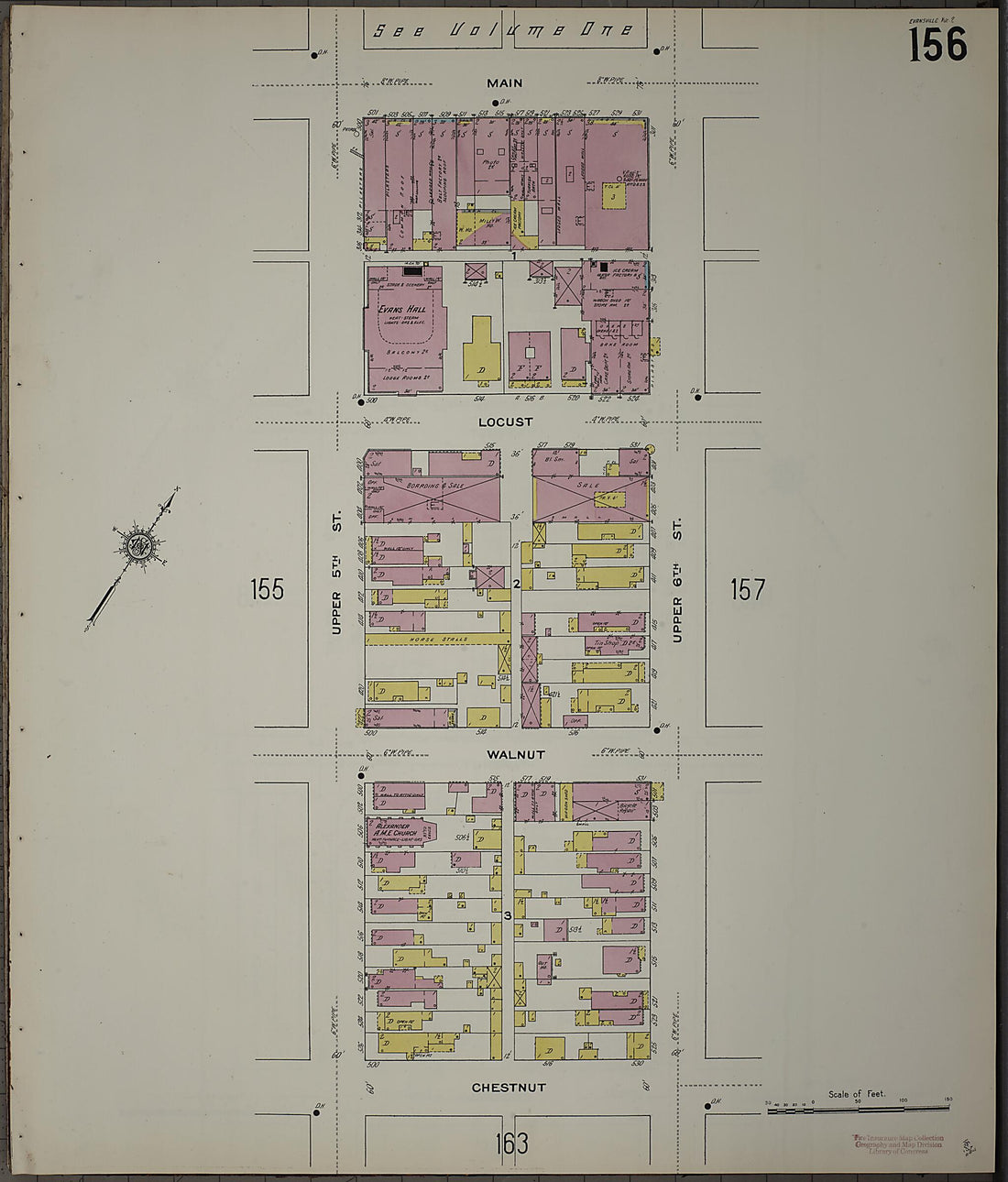 This old map of Evansville, Vanderburgh County, Indiana was created by Sanborn Map Company in 1910