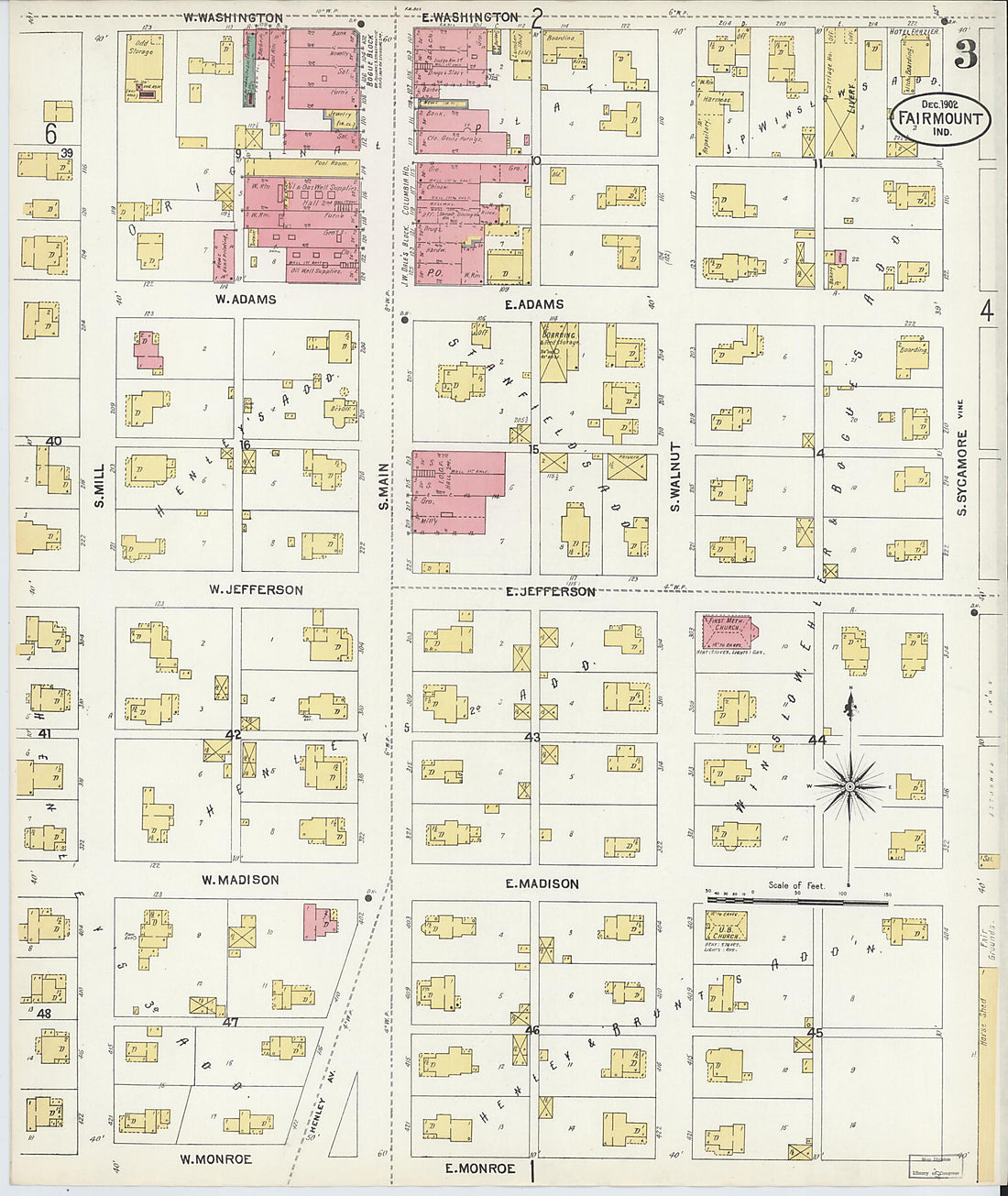 This old map of Fairmount, Grant County, Indiana was created by Sanborn Map Company in 1902