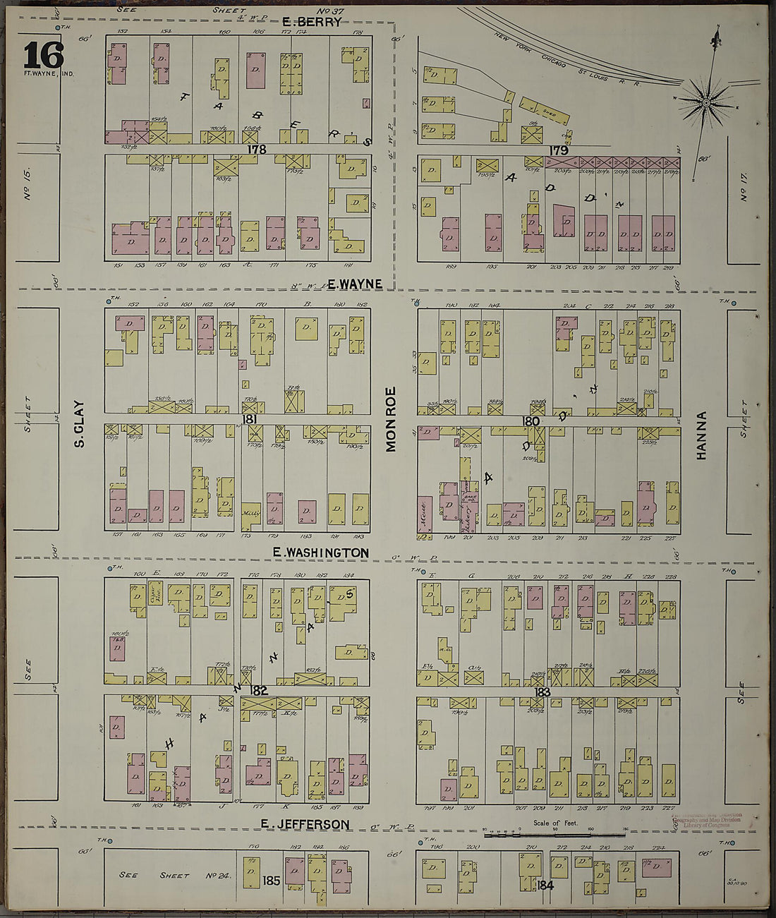 This old map of Fort Wayne, Allen County, Indiana was created by Sanborn Map Company in 1890