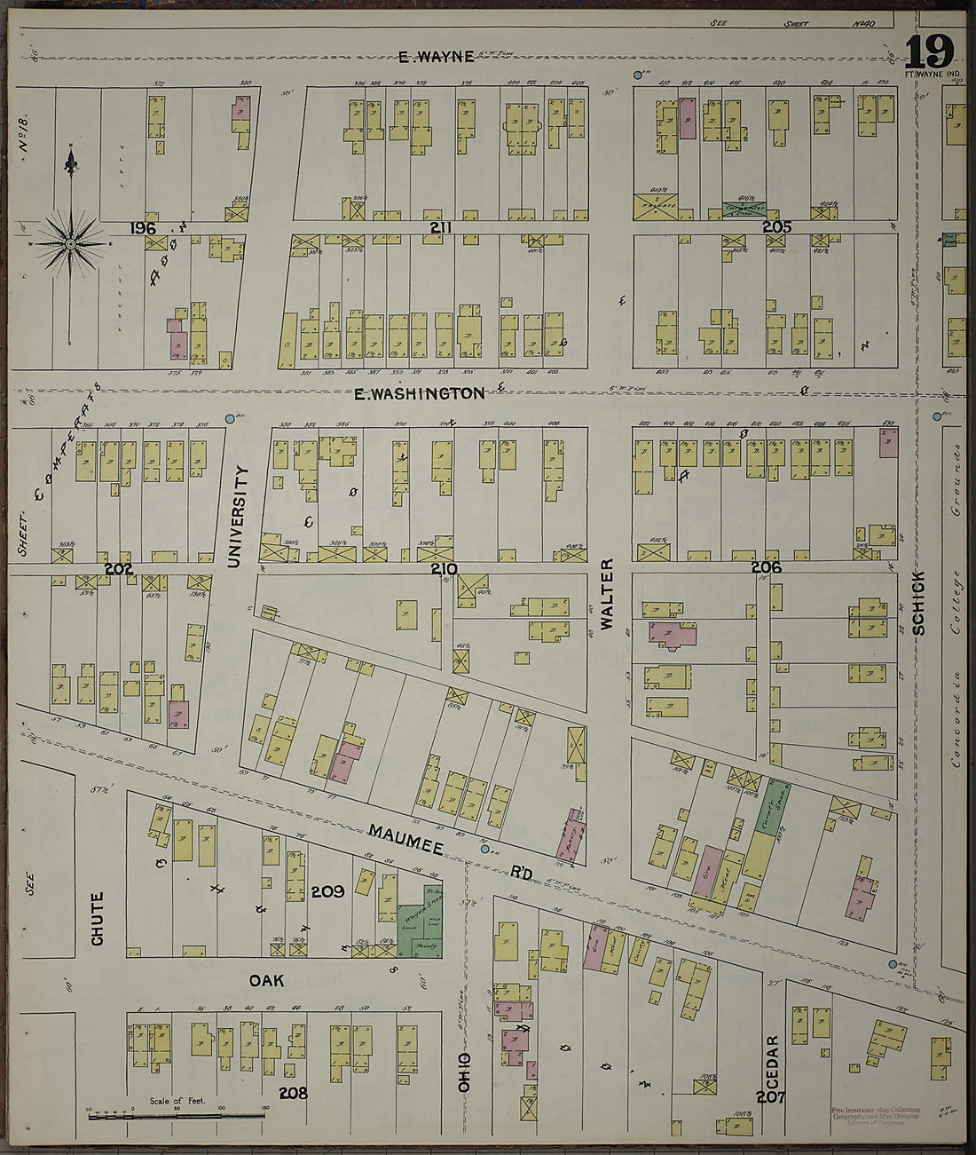 This old map of Fort Wayne, Allen County, Indiana was created by Sanborn Map Company in 1890