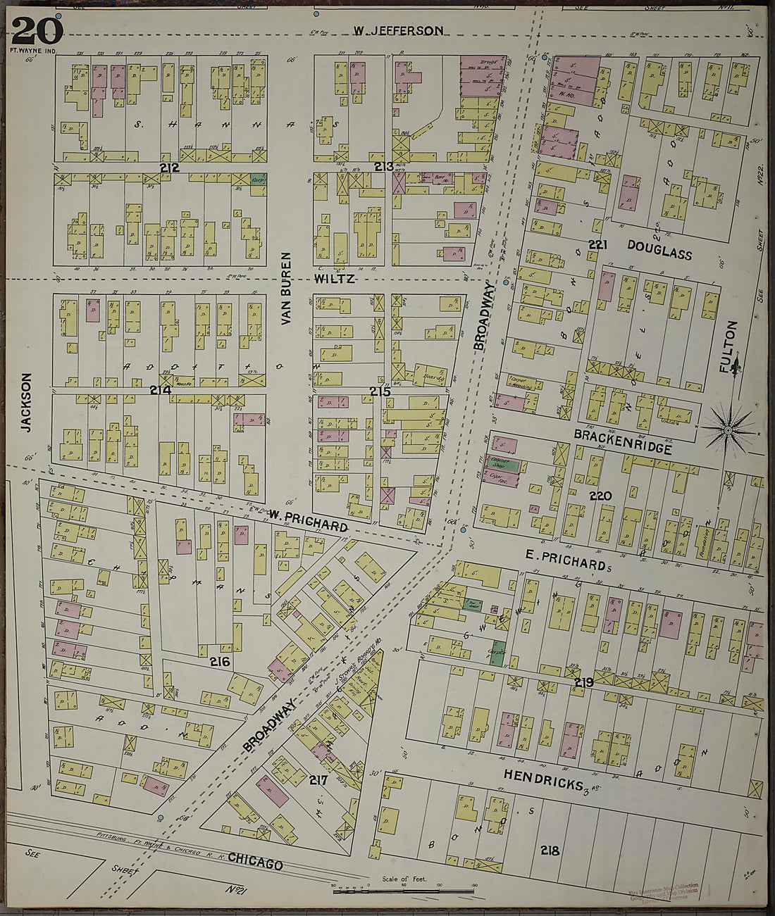 This old map of Fort Wayne, Allen County, Indiana was created by Sanborn Map Company in 1890