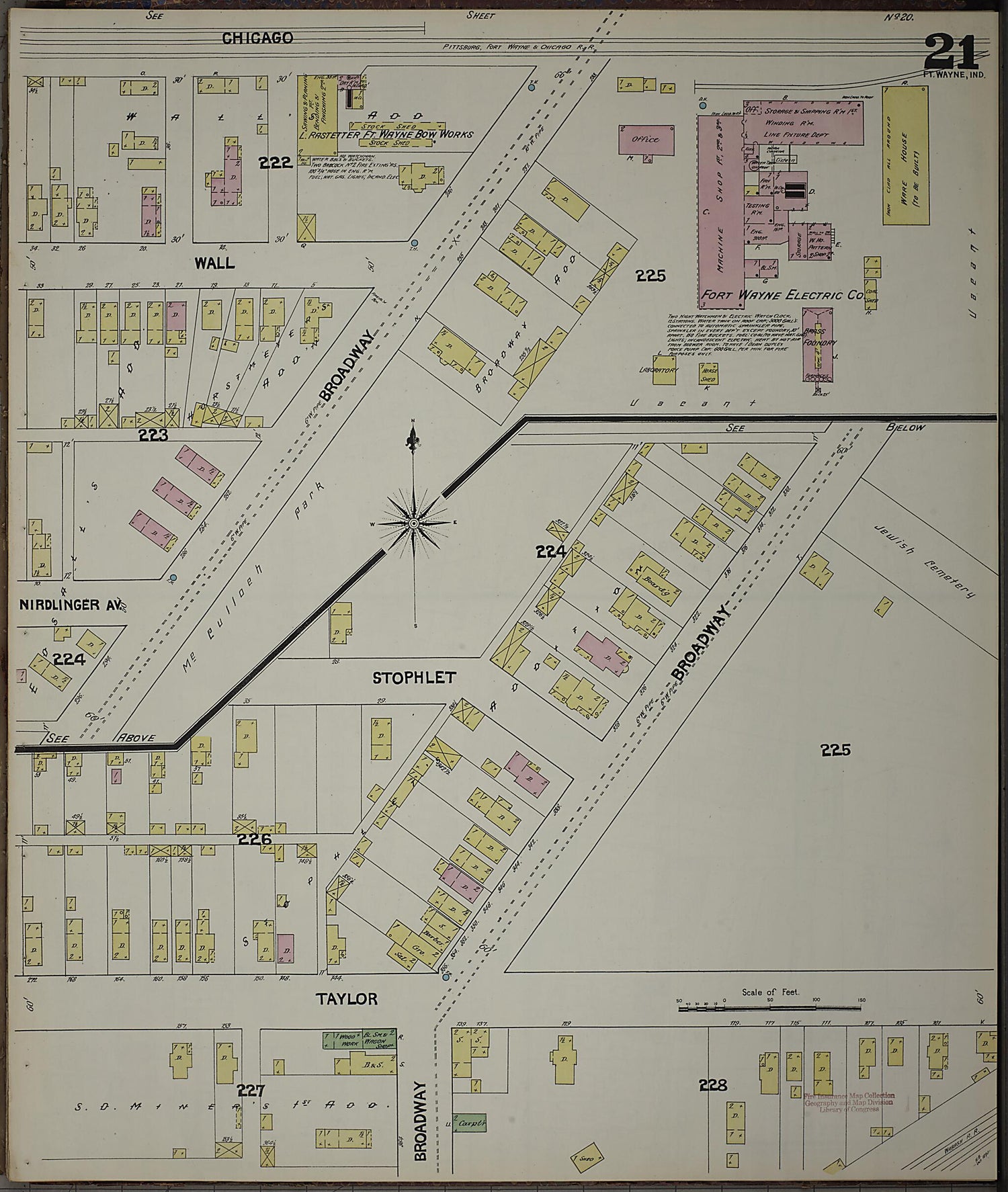 This old map of Fort Wayne, Allen County, Indiana was created by Sanborn Map Company in 1890