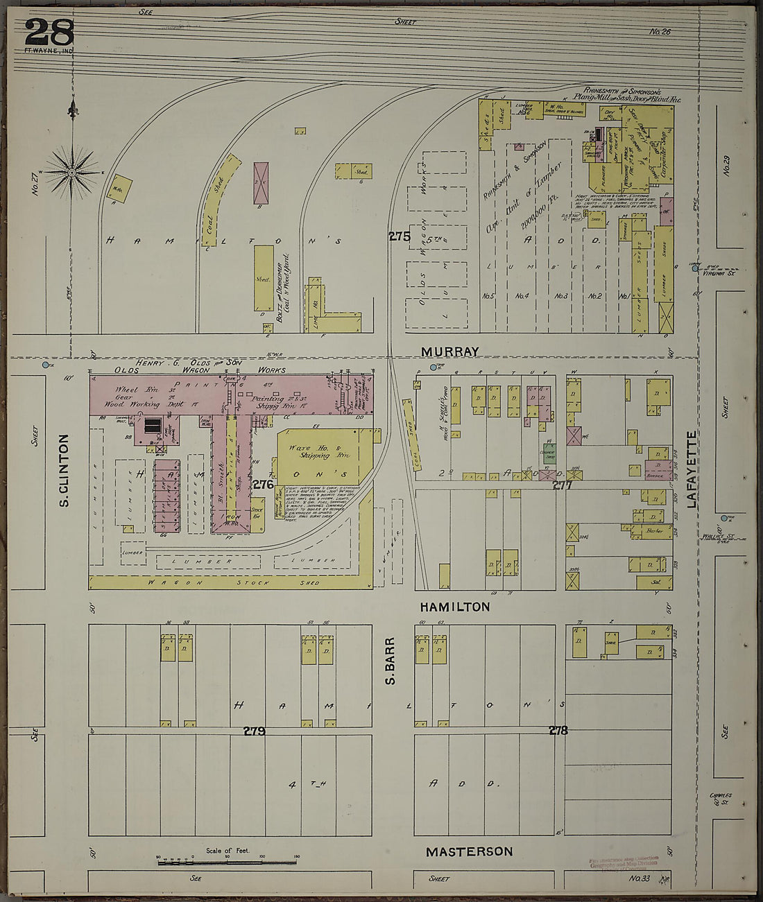 This old map of Fort Wayne, Allen County, Indiana was created by Sanborn Map Company in 1890