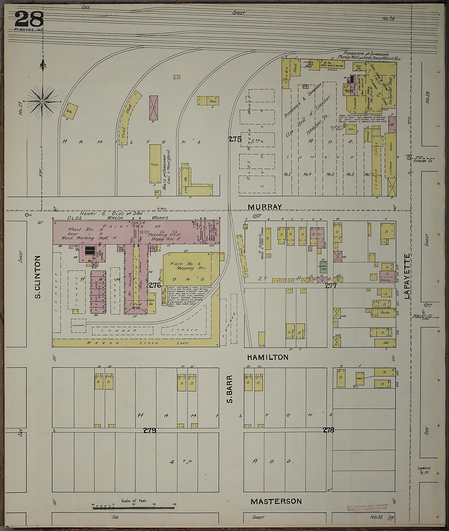 This old map of Fort Wayne, Allen County, Indiana was created by Sanborn Map Company in 1890