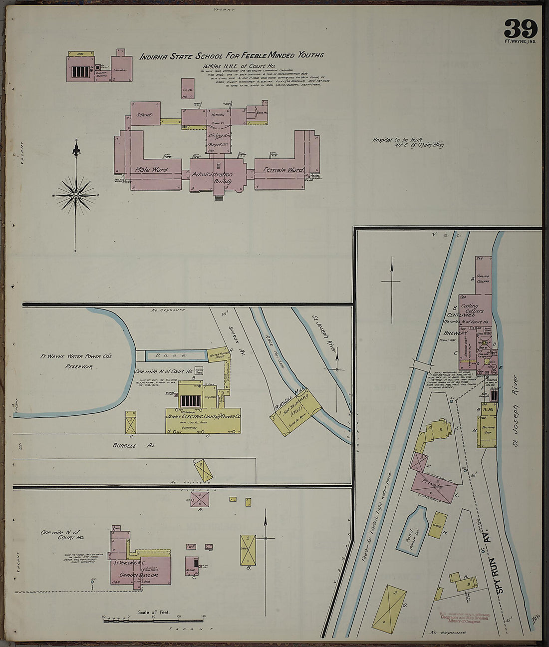 This old map of Fort Wayne, Allen County, Indiana was created by Sanborn Map Company in 1890