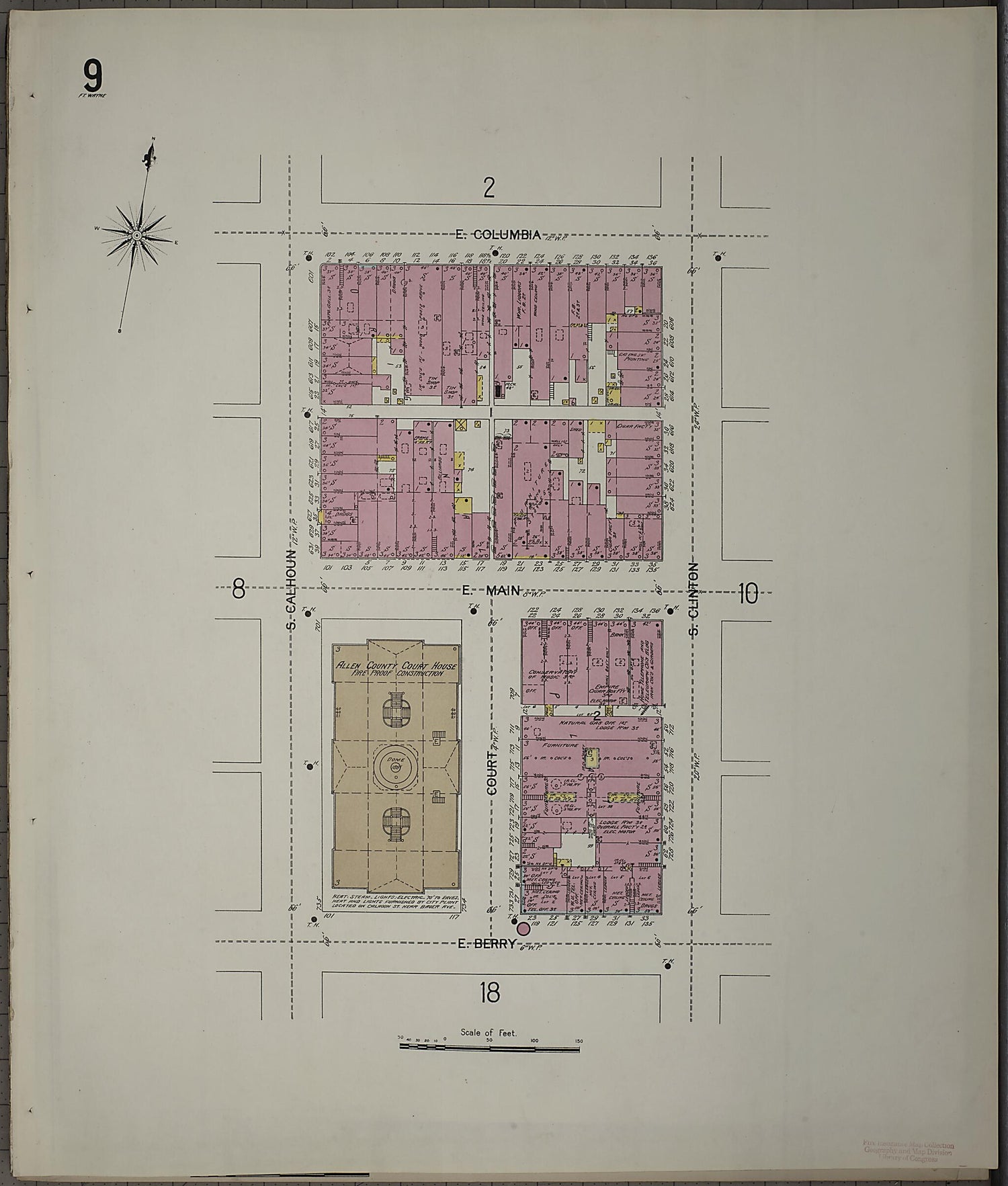 This old map of Fort Wayne, Allen County, Indiana was created by Sanborn Map Company in 1902