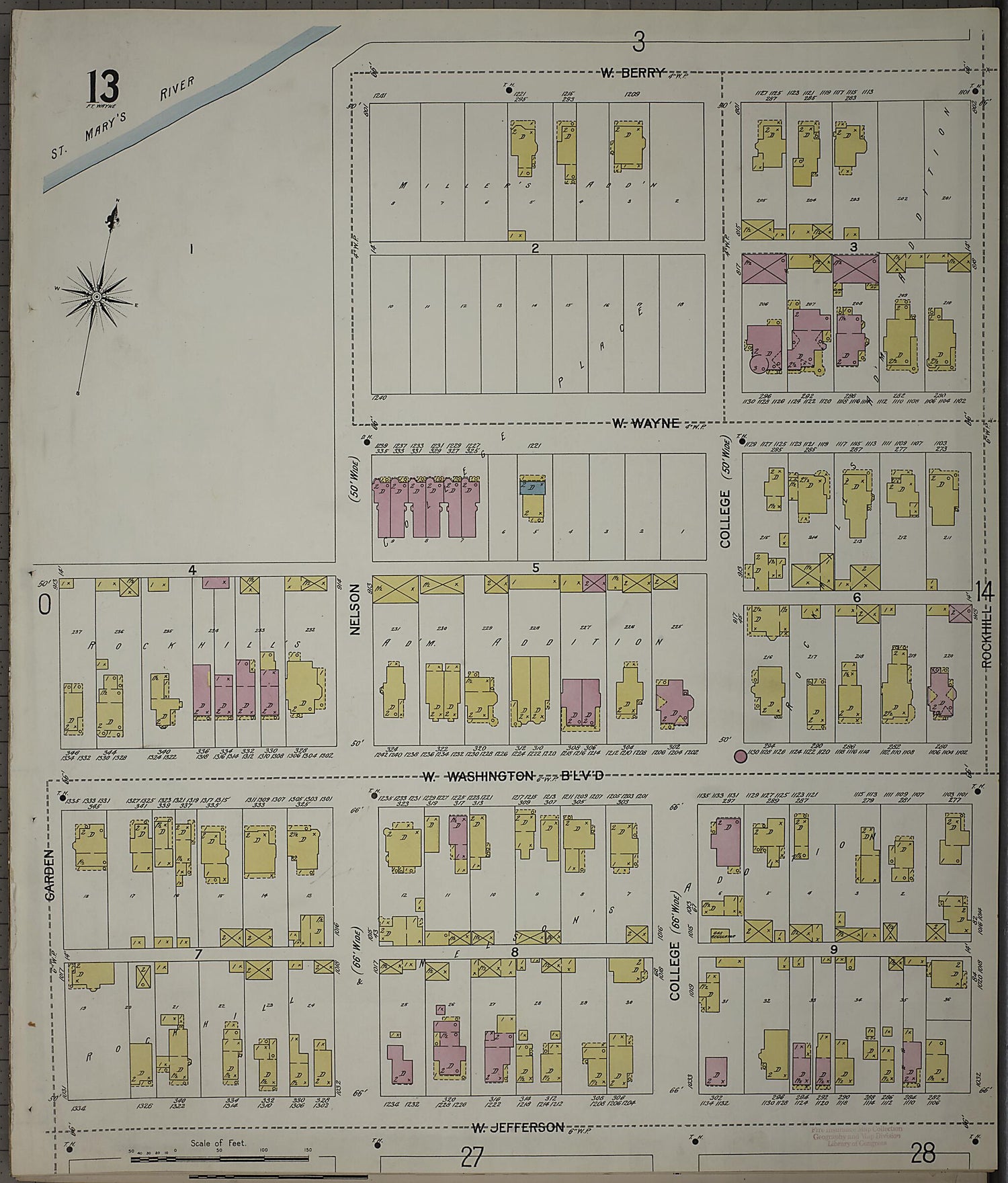 This old map of Fort Wayne, Allen County, Indiana was created by Sanborn Map Company in 1902