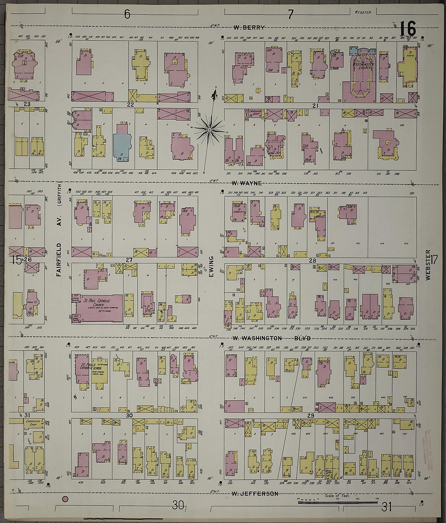 This old map of Fort Wayne, Allen County, Indiana was created by Sanborn Map Company in 1902