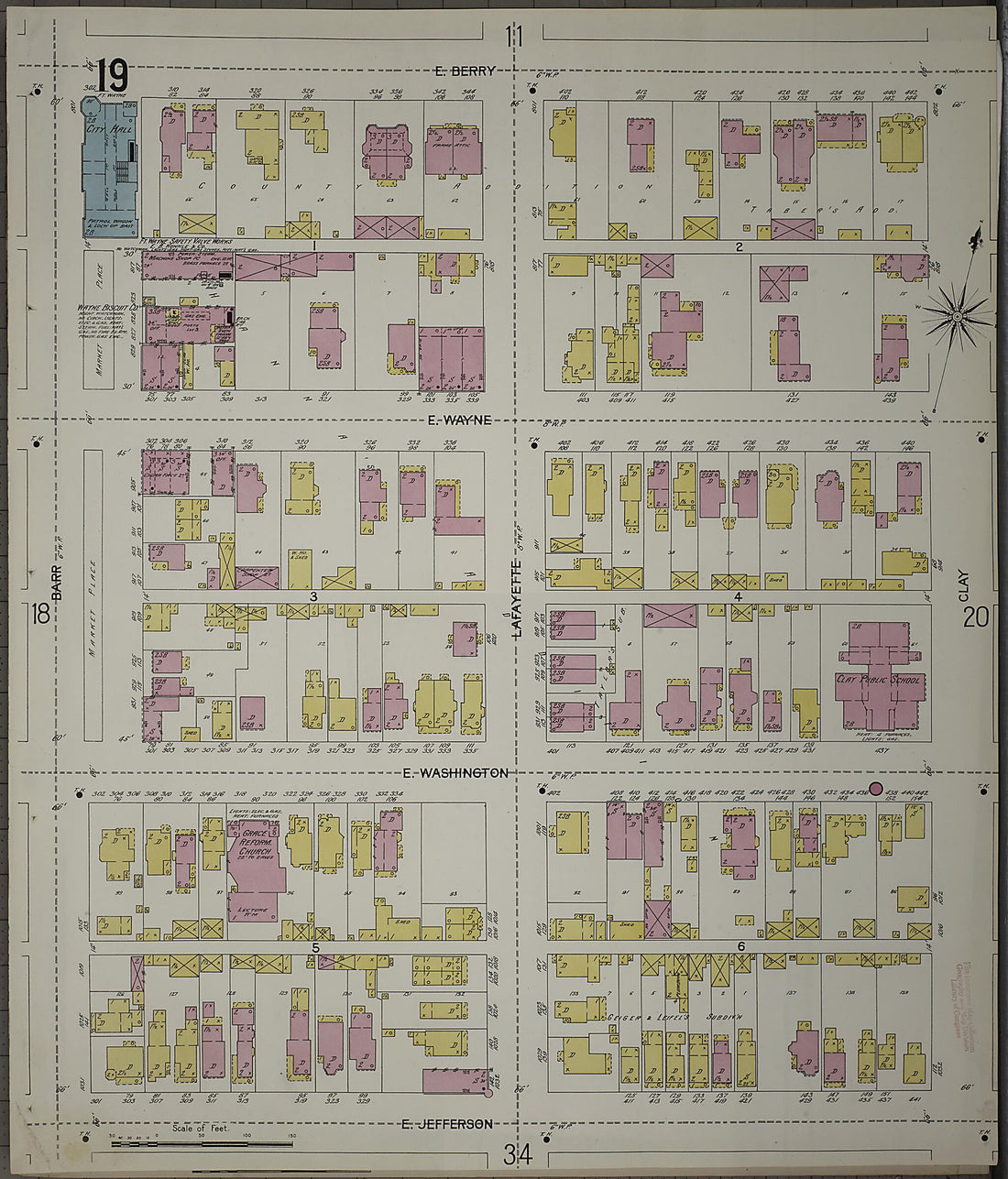 This old map of Fort Wayne, Allen County, Indiana was created by Sanborn Map Company in 1902