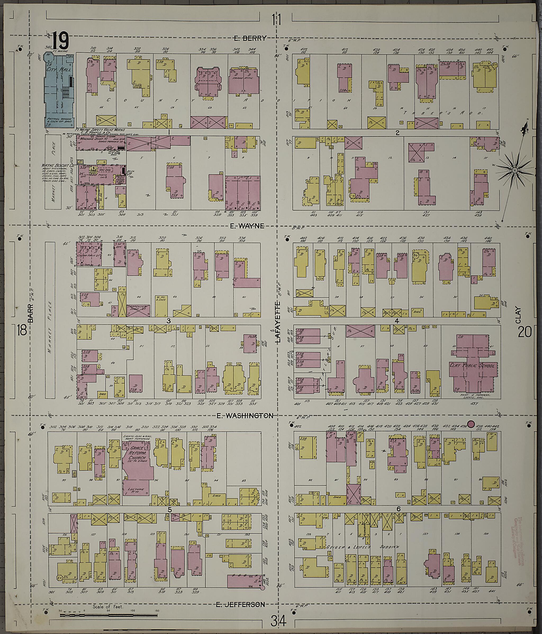 This old map of Fort Wayne, Allen County, Indiana was created by Sanborn Map Company in 1902