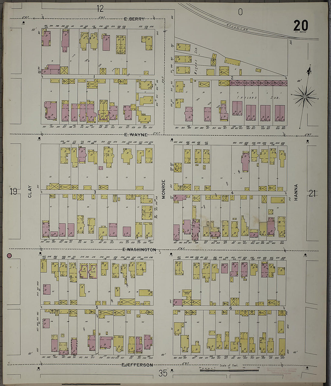 This old map of Fort Wayne, Allen County, Indiana was created by Sanborn Map Company in 1902