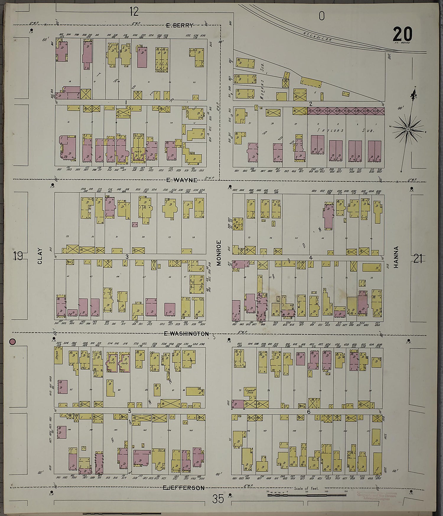 This old map of Fort Wayne, Allen County, Indiana was created by Sanborn Map Company in 1902