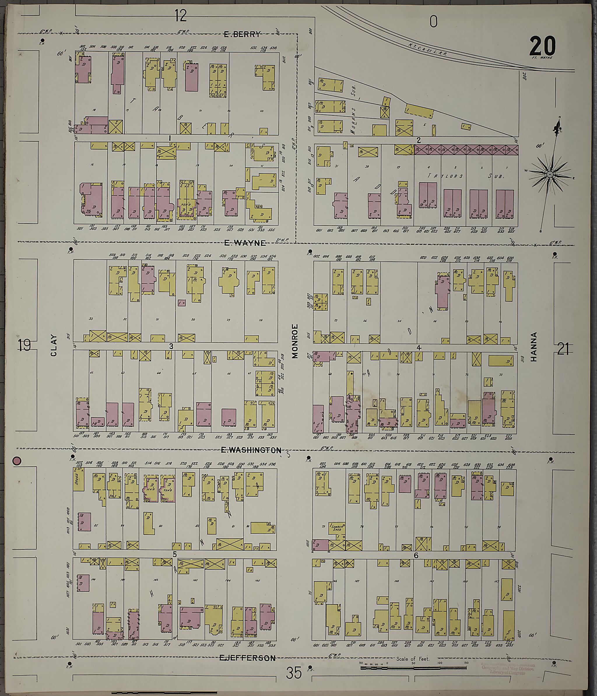 This old map of Fort Wayne, Allen County, Indiana was created by Sanborn Map Company in 1902