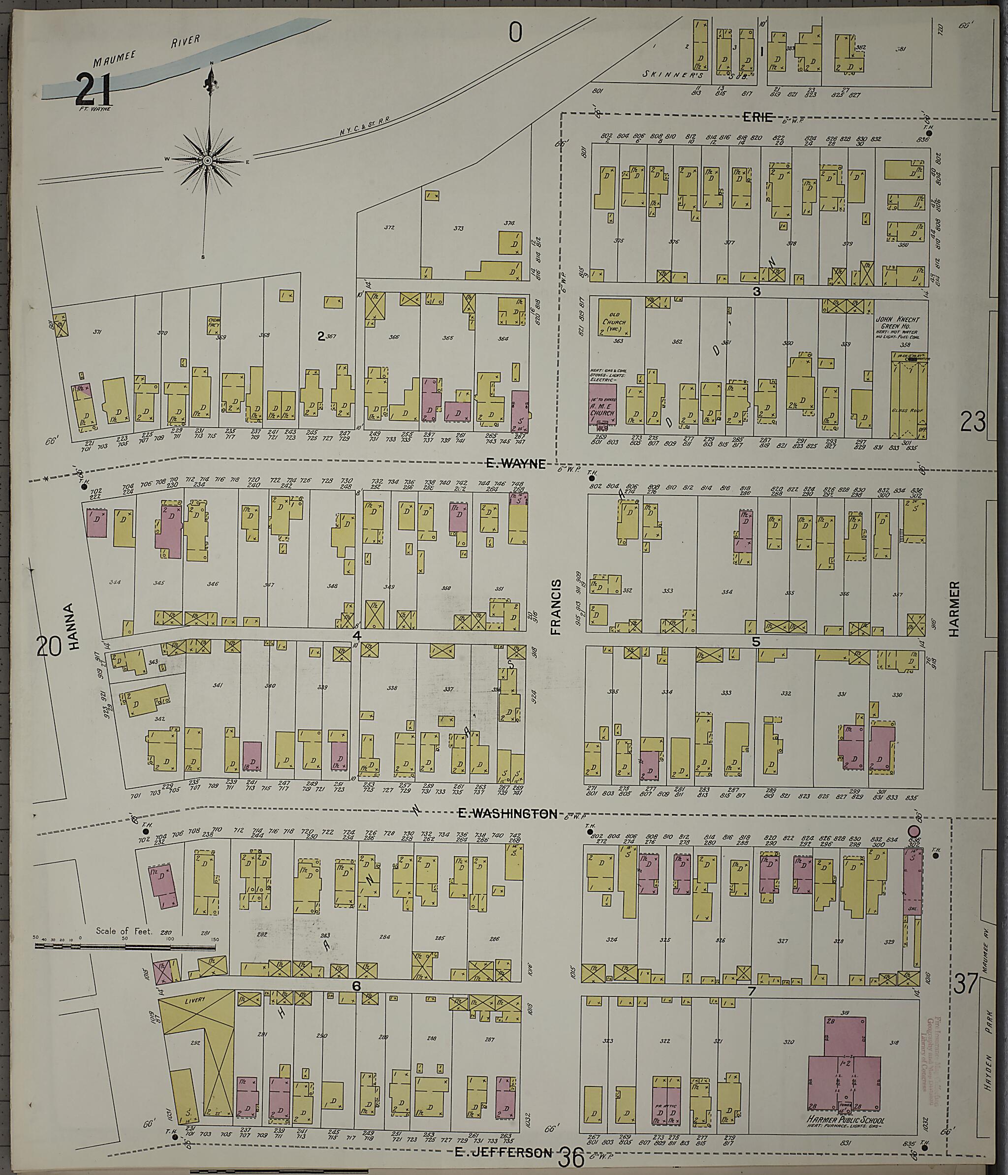 This old map of Fort Wayne, Allen County, Indiana was created by Sanborn Map Company in 1902