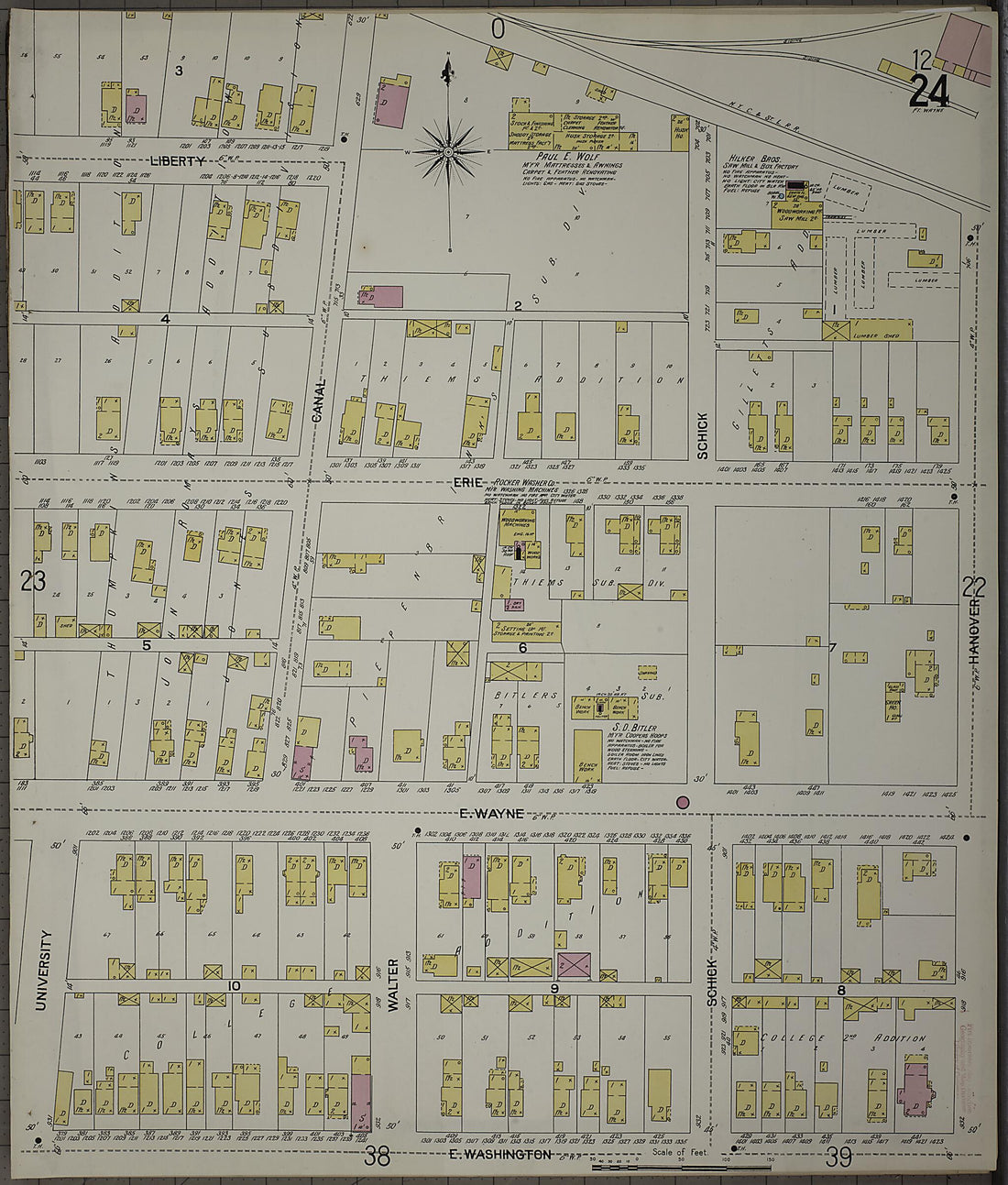 This old map of Fort Wayne, Allen County, Indiana was created by Sanborn Map Company in 1902