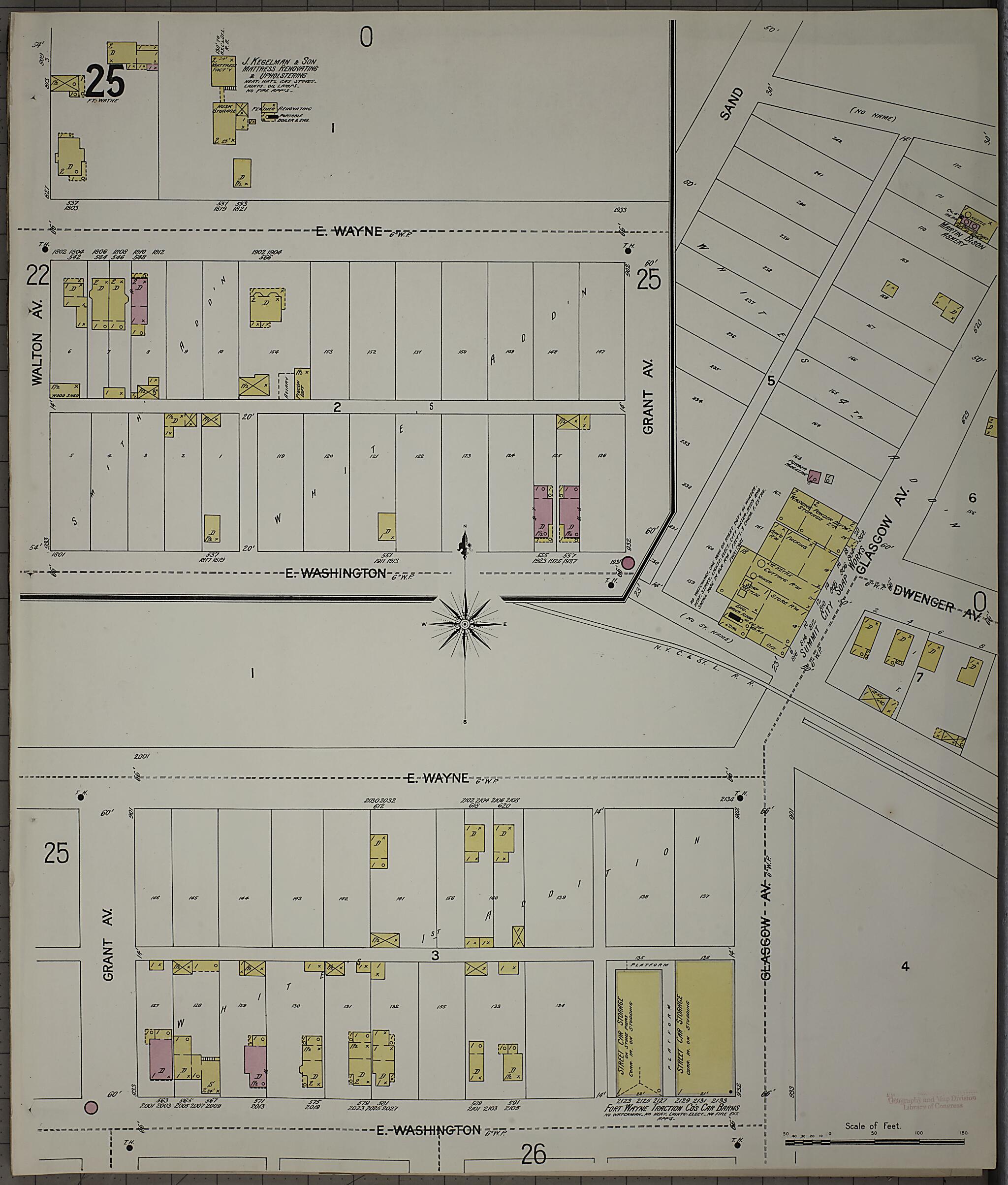 This old map of Fort Wayne, Allen County, Indiana was created by Sanborn Map Company in 1902