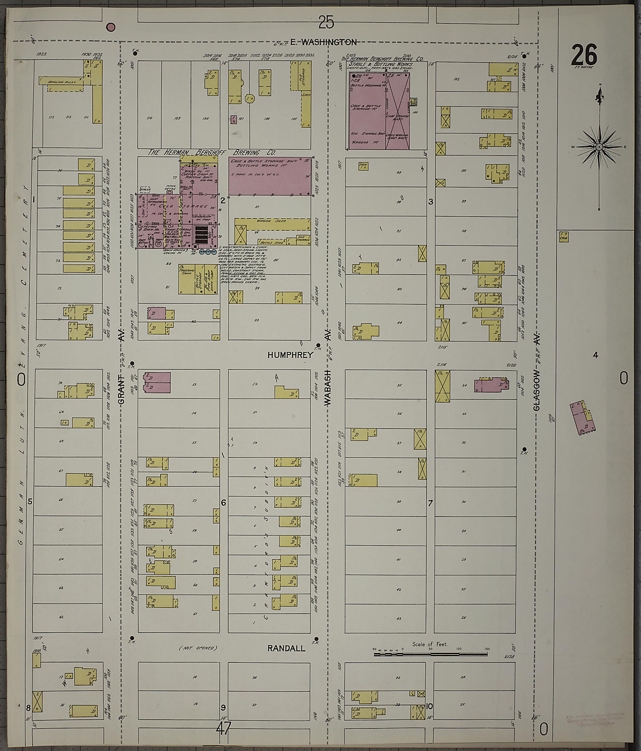 This old map of Fort Wayne, Allen County, Indiana was created by Sanborn Map Company in 1902