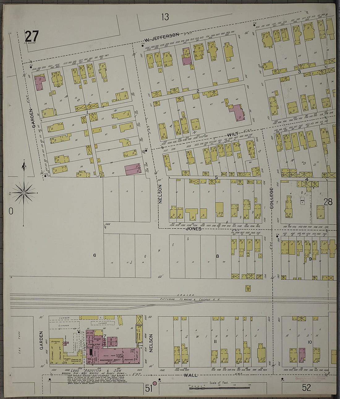 This old map of Fort Wayne, Allen County, Indiana was created by Sanborn Map Company in 1902