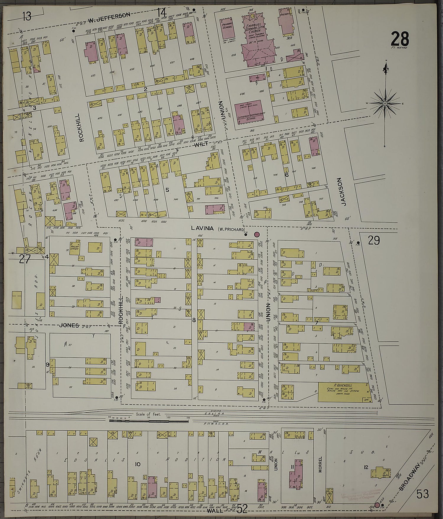 This old map of Fort Wayne, Allen County, Indiana was created by Sanborn Map Company in 1902