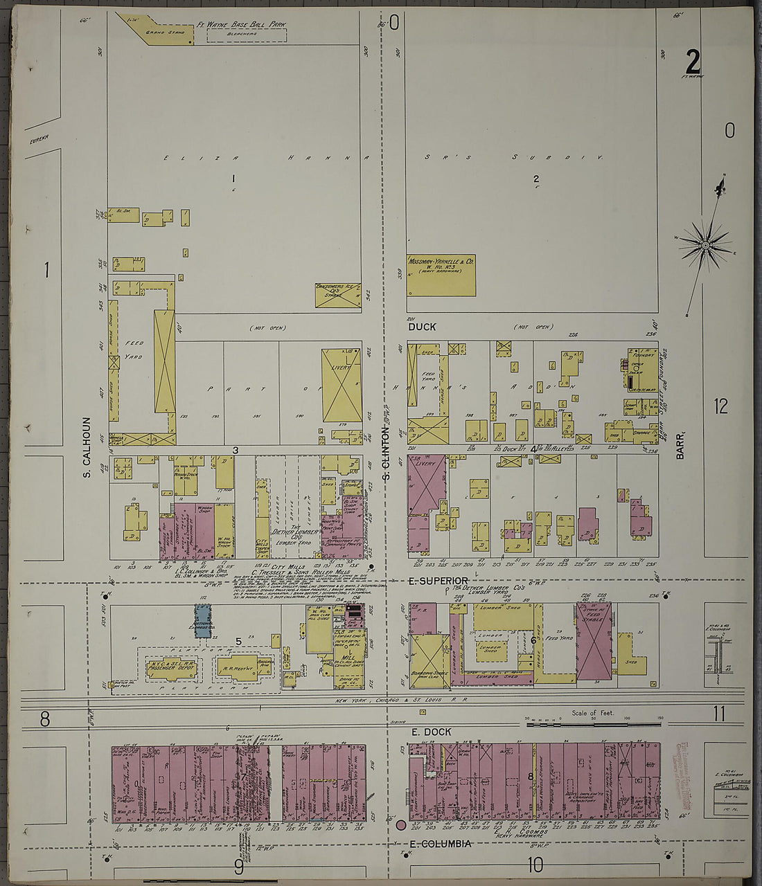 This old map of Fort Wayne, Allen County, Indiana was created by Sanborn Map Company in 1902